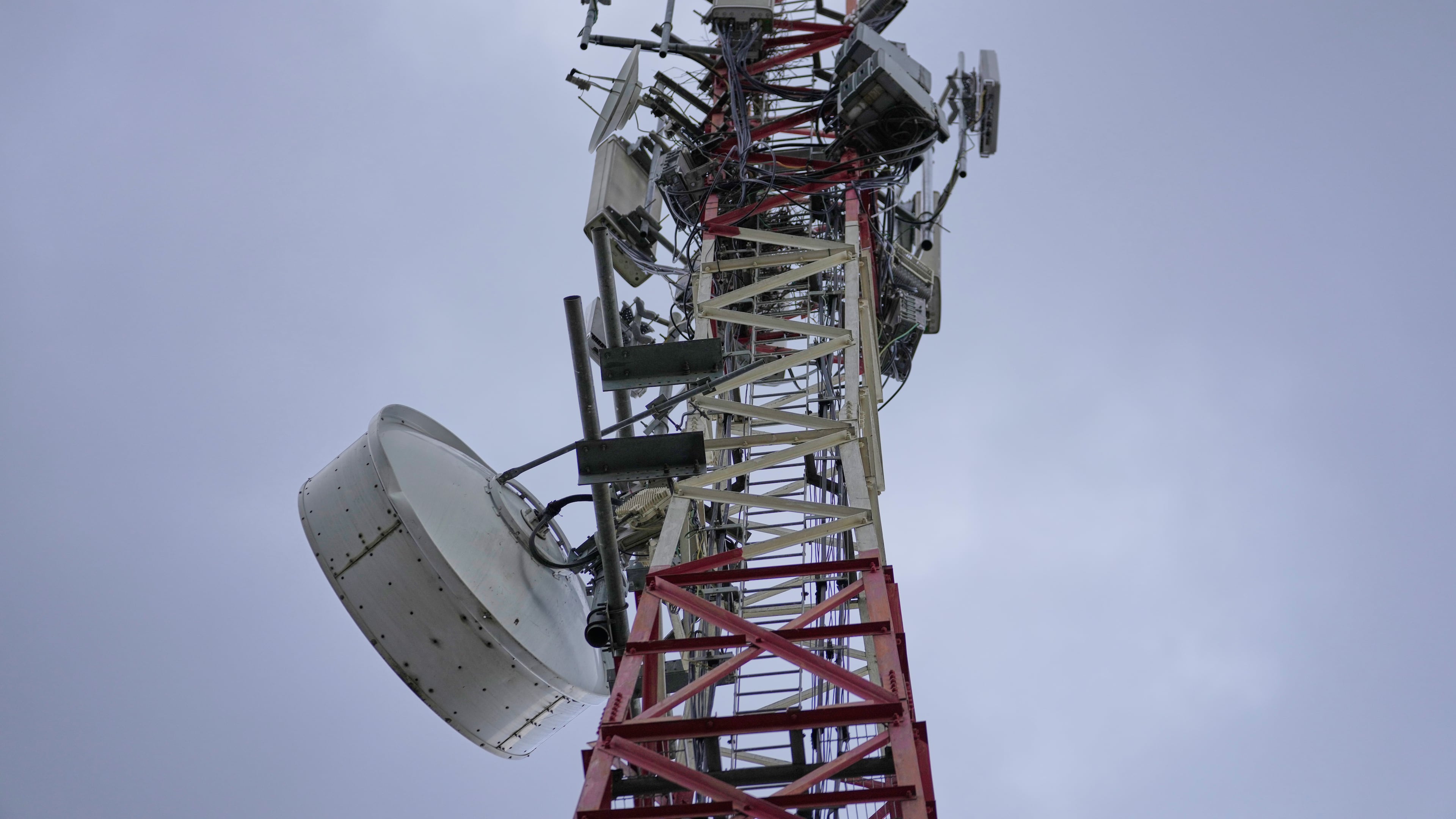 A telecommunications tower stands in Kajiado, Kenya, Saturday, April 25, 2026. (AP Photo/Brian Inganga)
