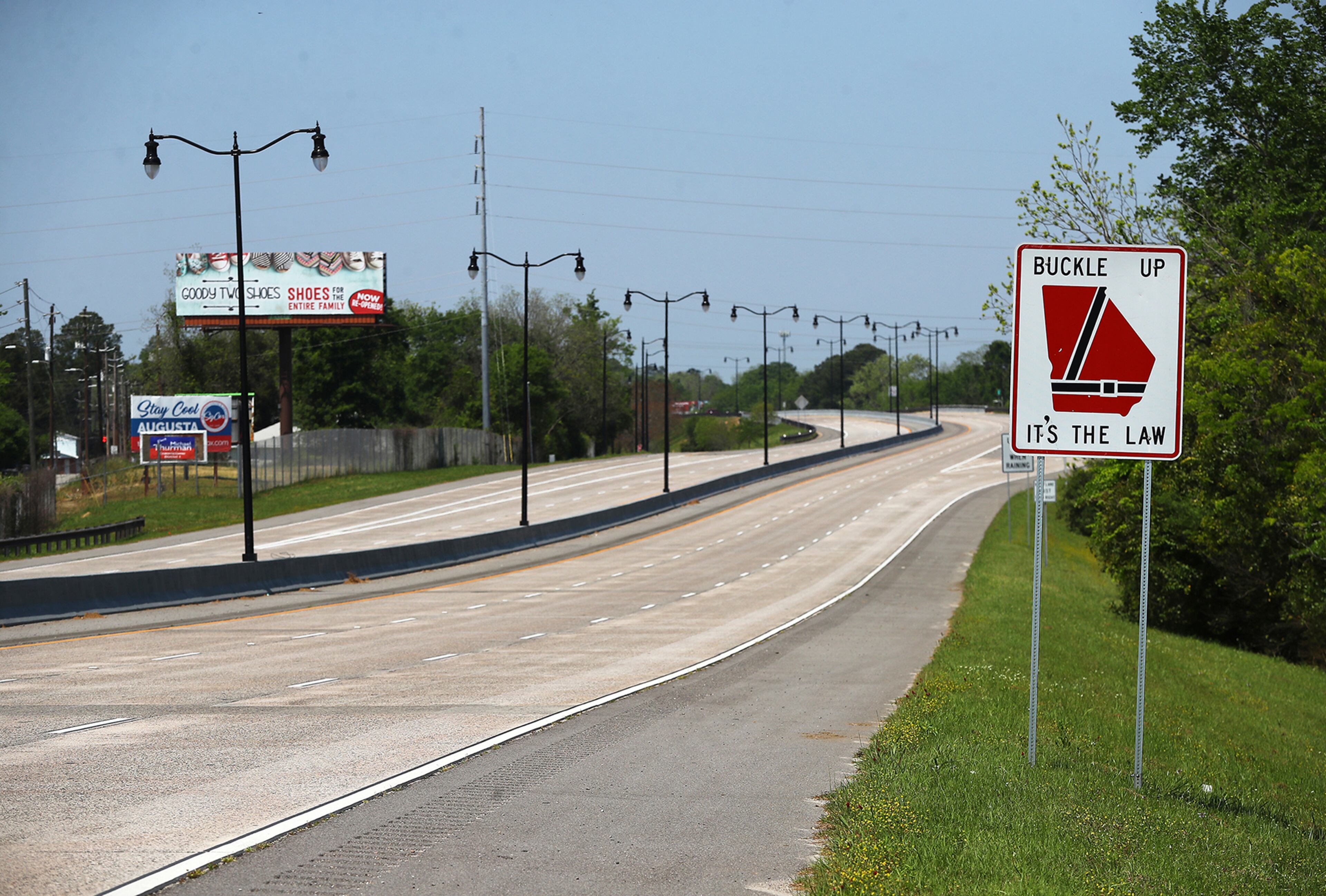 April 6, 2020 Augusta: The John C. Calhoun Expressway that turns into Washington Road at the August National Golf Club is all quiet during shelter in place on Monday, April 6, 2020, in Augusta. Curtis Compton ccompton@ajc.com