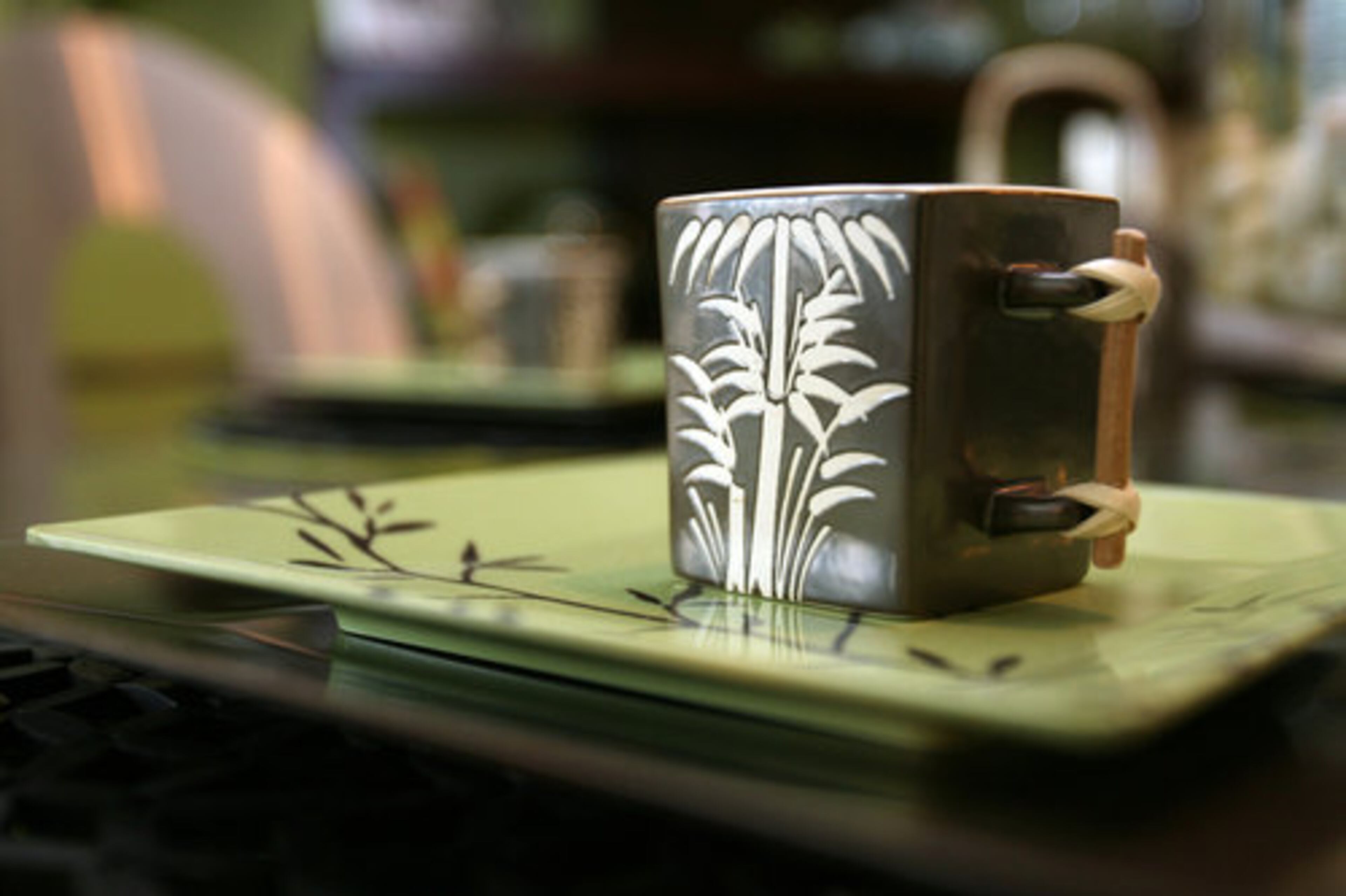 Matthews likes to shop at T.J. Maxx, Home Goods and Marshalls for accessories such as this Asian inspired dinnerware.