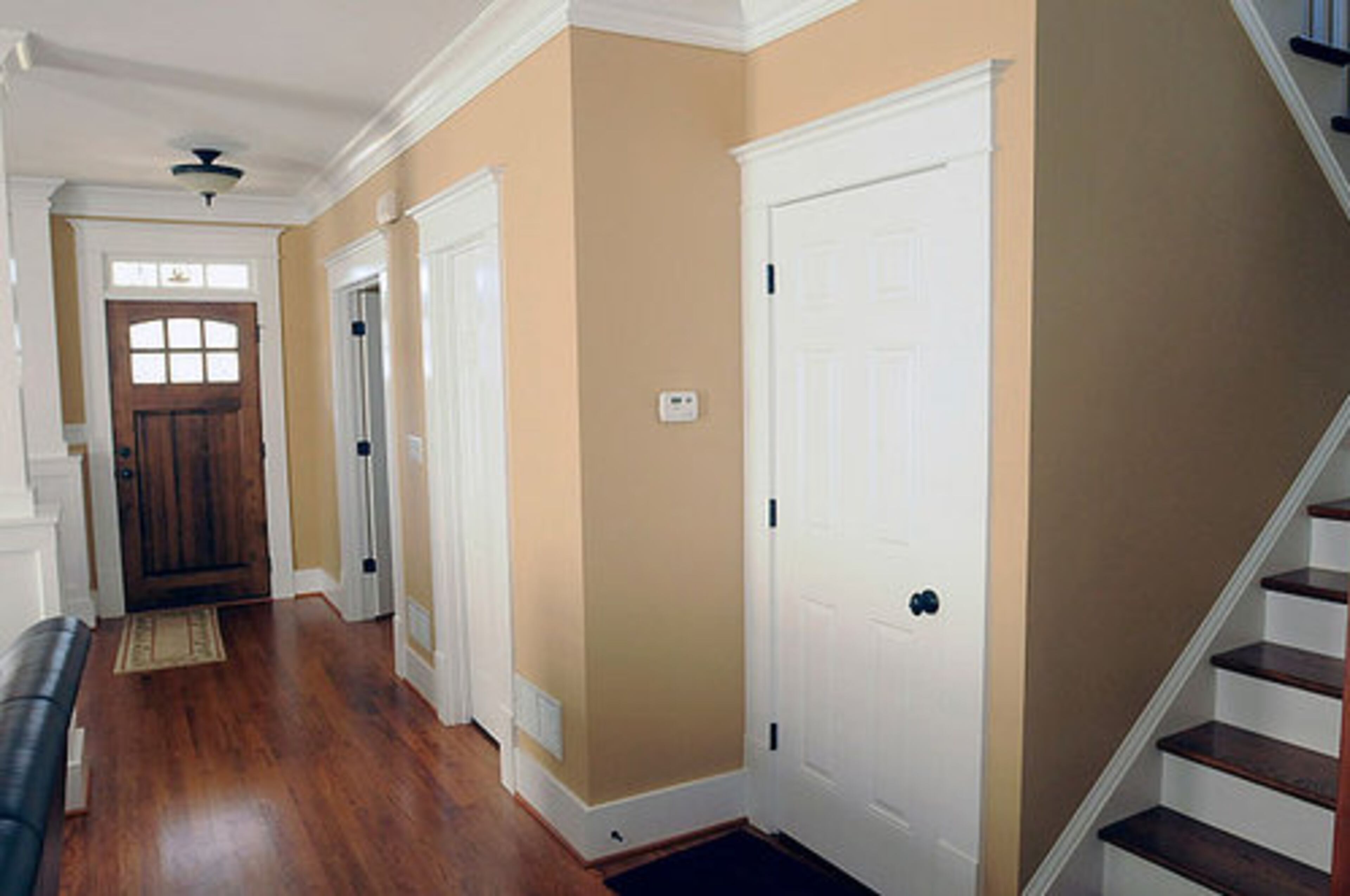 Some of their favorite features of the home are the open design of the great room/dining room, which helps the parents keep an eye on the kids. They also love the tile bench in the shower.