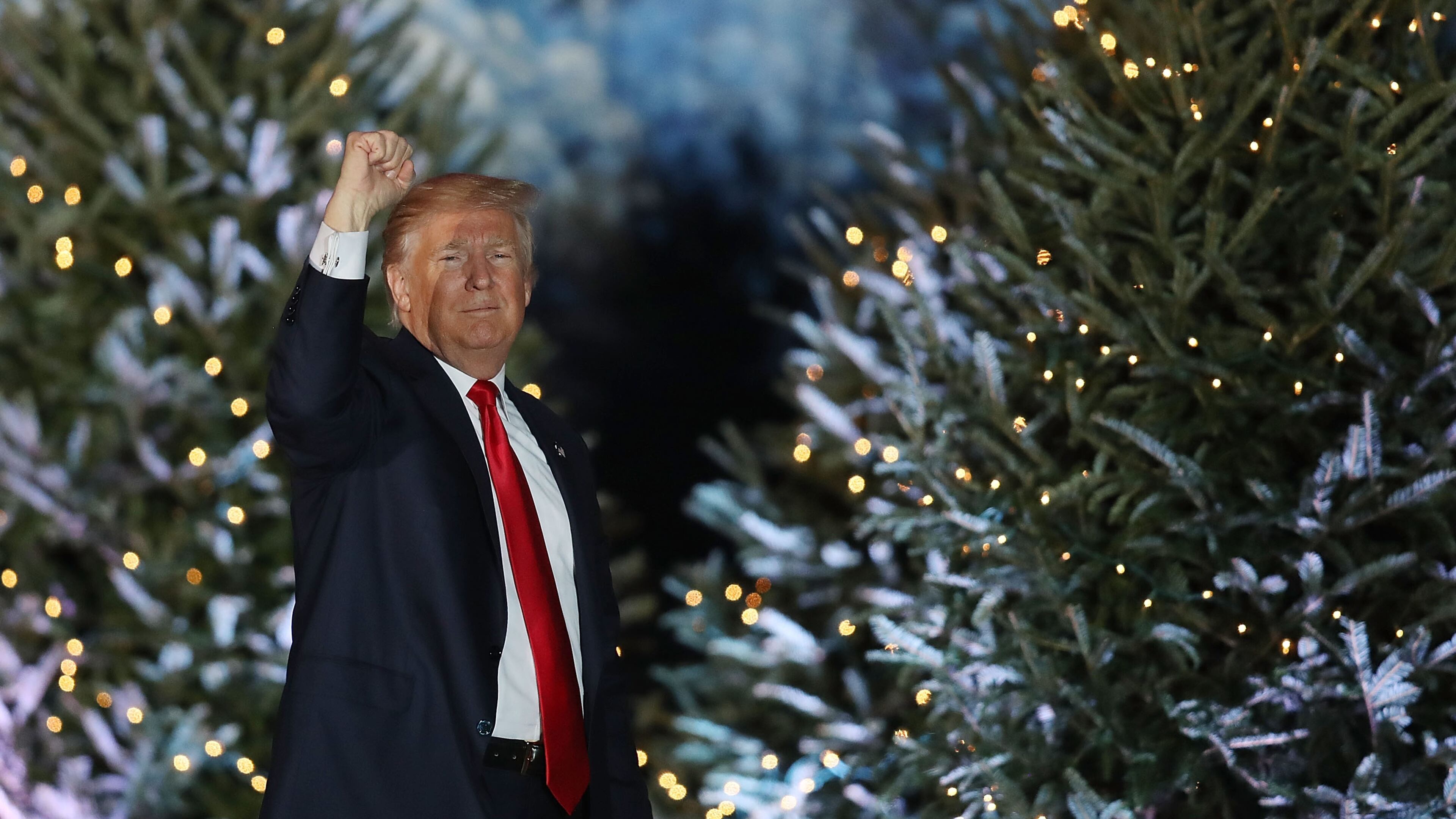 ORLANDO, FL - DECEMBER 16: President-elect Donald Trump attends a stop on his 'USA Thank You Tour 2016.' at the Orlando Amphitheater at the Central Florida Fairgrounds on December 16, 2016 in Orlando, Florida. President-elect Trump has been visiting several states that he won, to thank people for their support during the U.S. election. (Photo by Joe Raedle/Getty Images)
