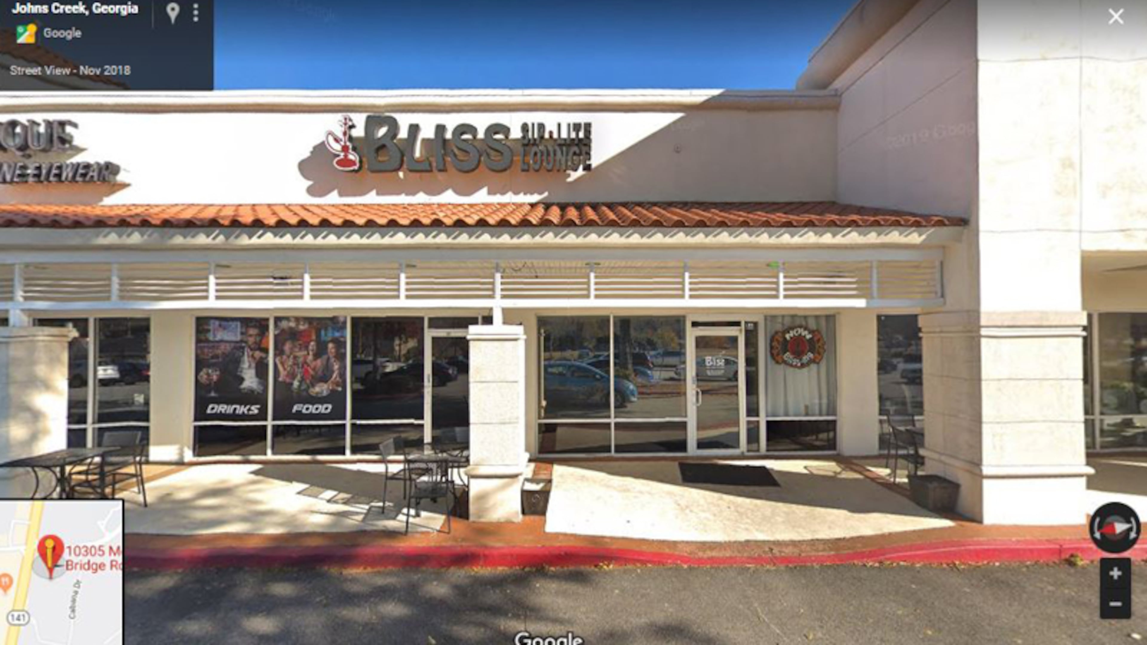 Johns Creek suspended Bliss’ alcohol license after the restaurant allegedly failed to meet a city requirement that at least half of its total sales be for food and nonalcoholic beverages. GOOGLE MAPS