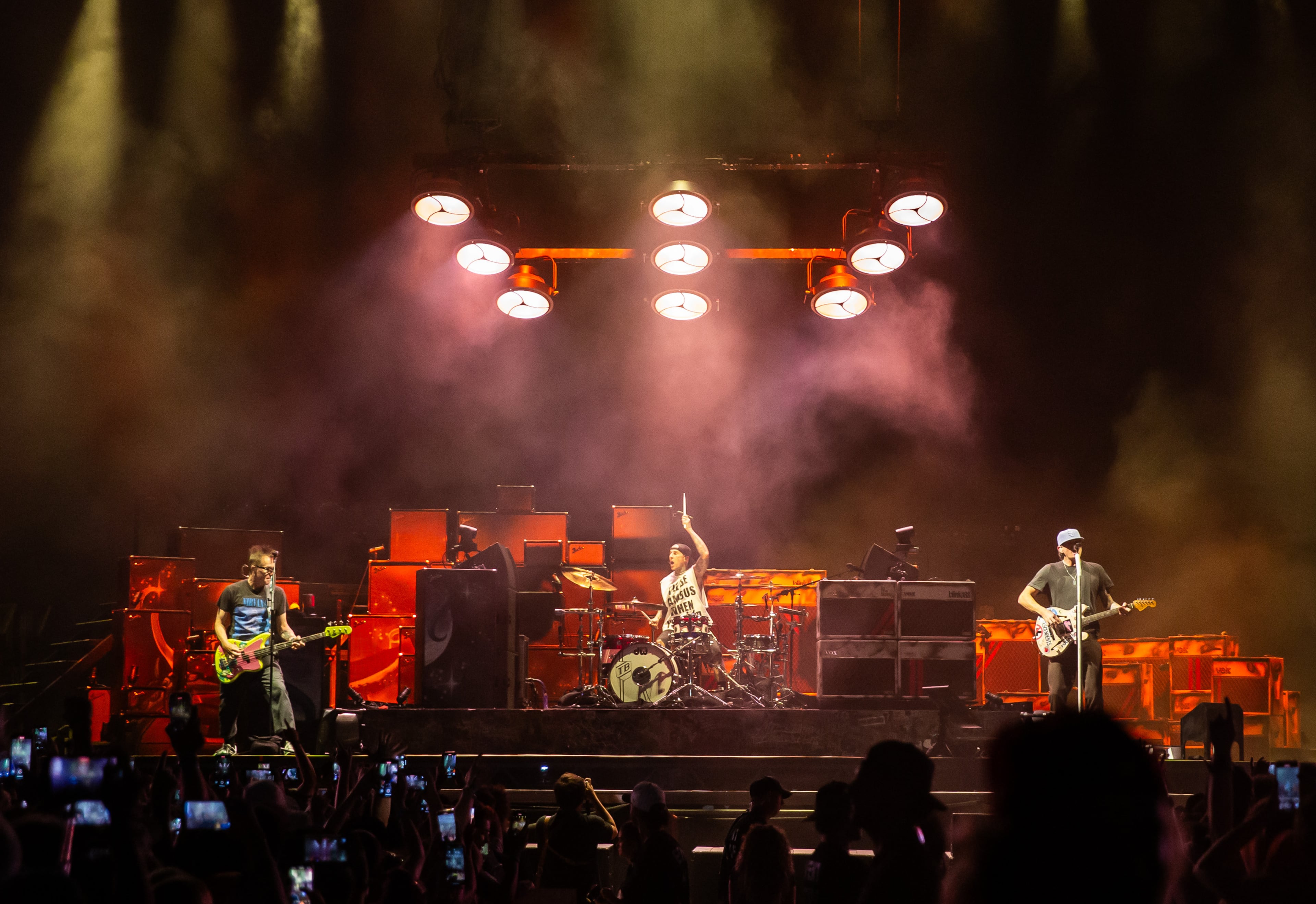 Atlanta, Ga.: Headliners Blink 182 closed out 2025's Shaky Knees on Sunday, Sept. 21, with a two-hour onslaught of hits for a packed Piedmont Park. (RYAN FLEISHER FOR THE ATLANTA JOURNAL-CONSTITUTION)
