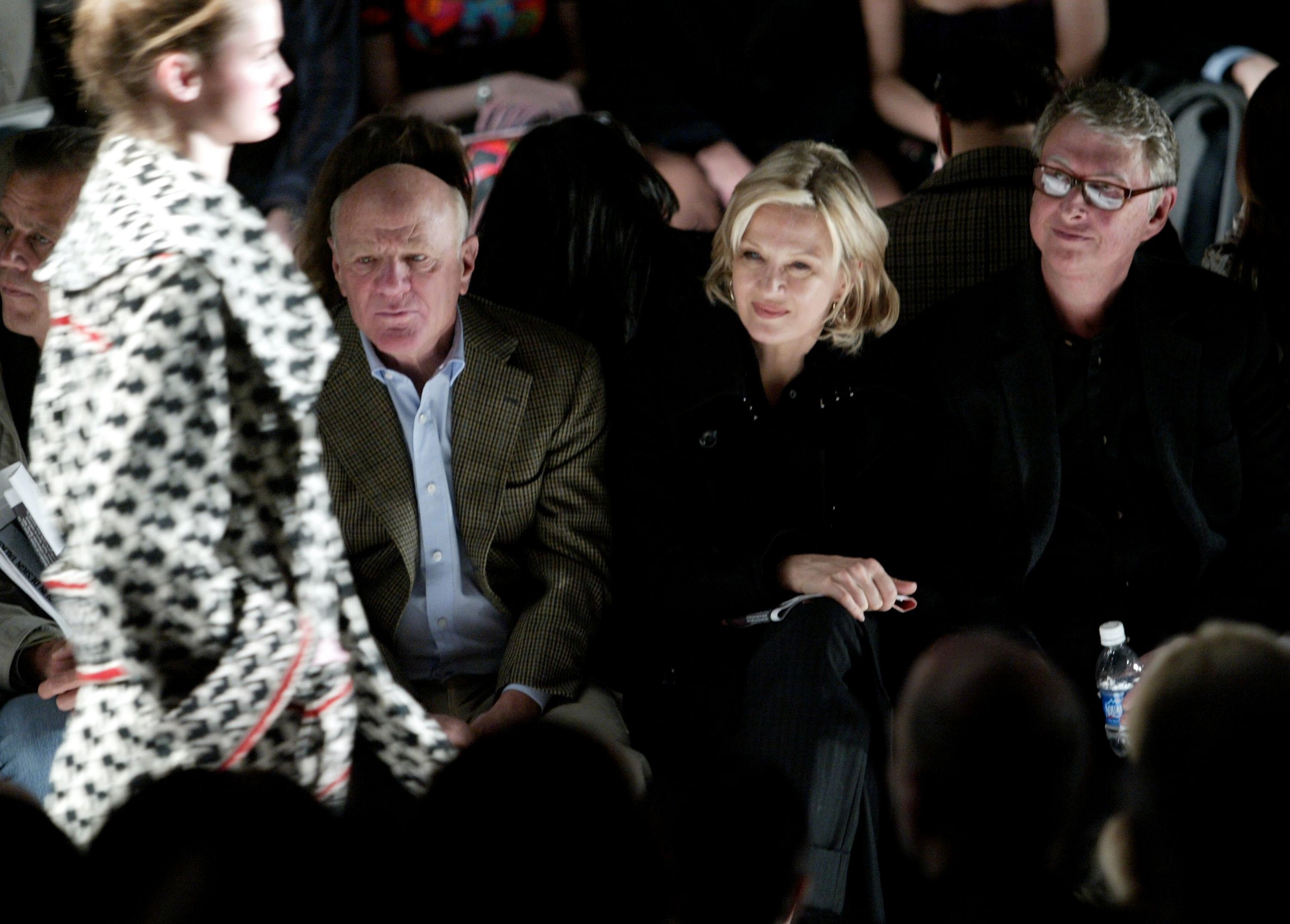 (L-R) Barry Diller, News anchor Diane Sawyer and husband director Mike Nichols attend the Diane Von Furstenberg Fall 2006 fashion show during Olympus Fashion Week at Bryant Park in New York City. (Photo by Peter Kramer/Getty Images for Diane Von Furstenberg)