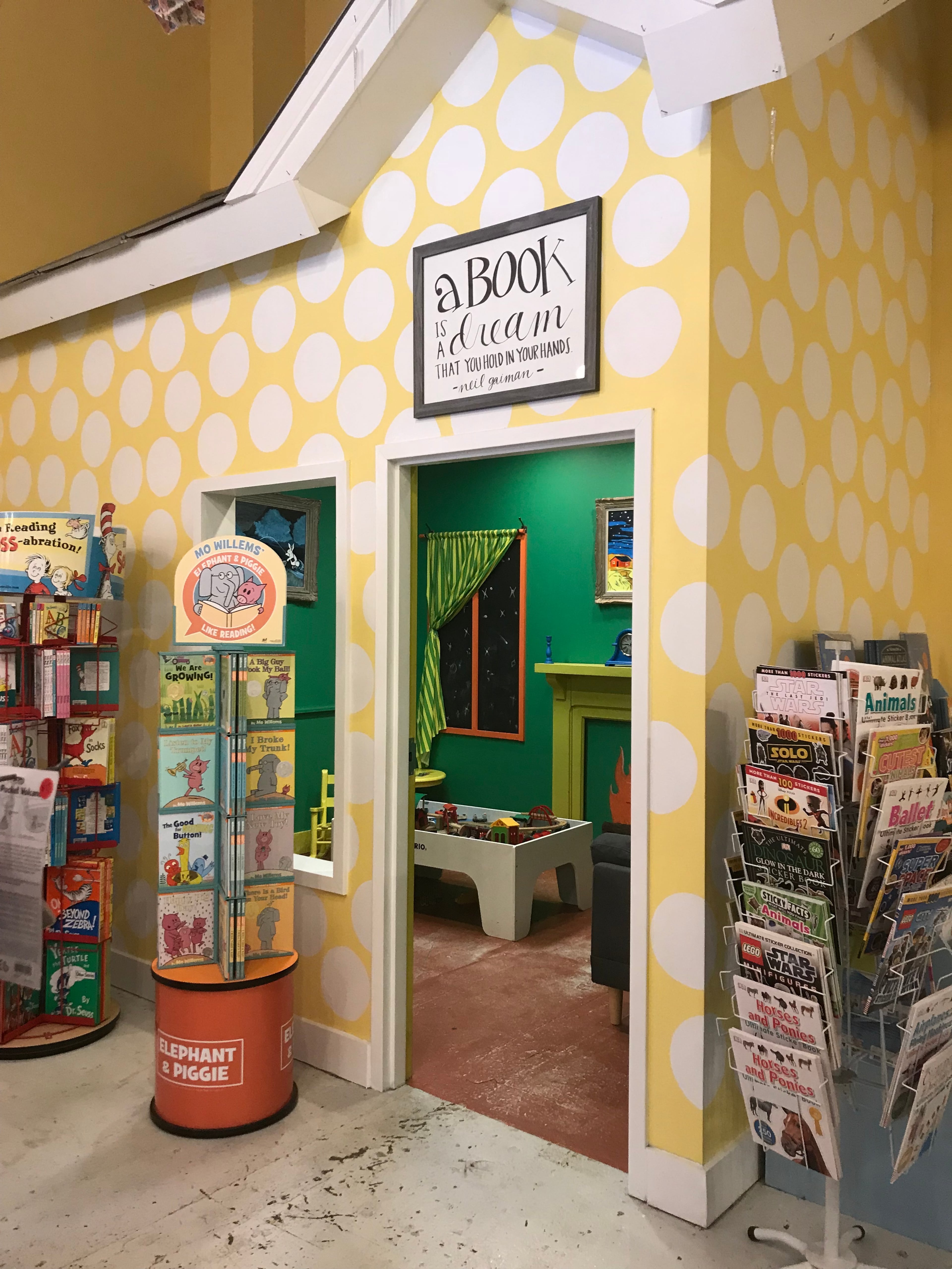 Little Shop of Stories has a large collection of children’s literature, and its store is very child-friendly, including a room fashioned after “Goodnight Moon.”