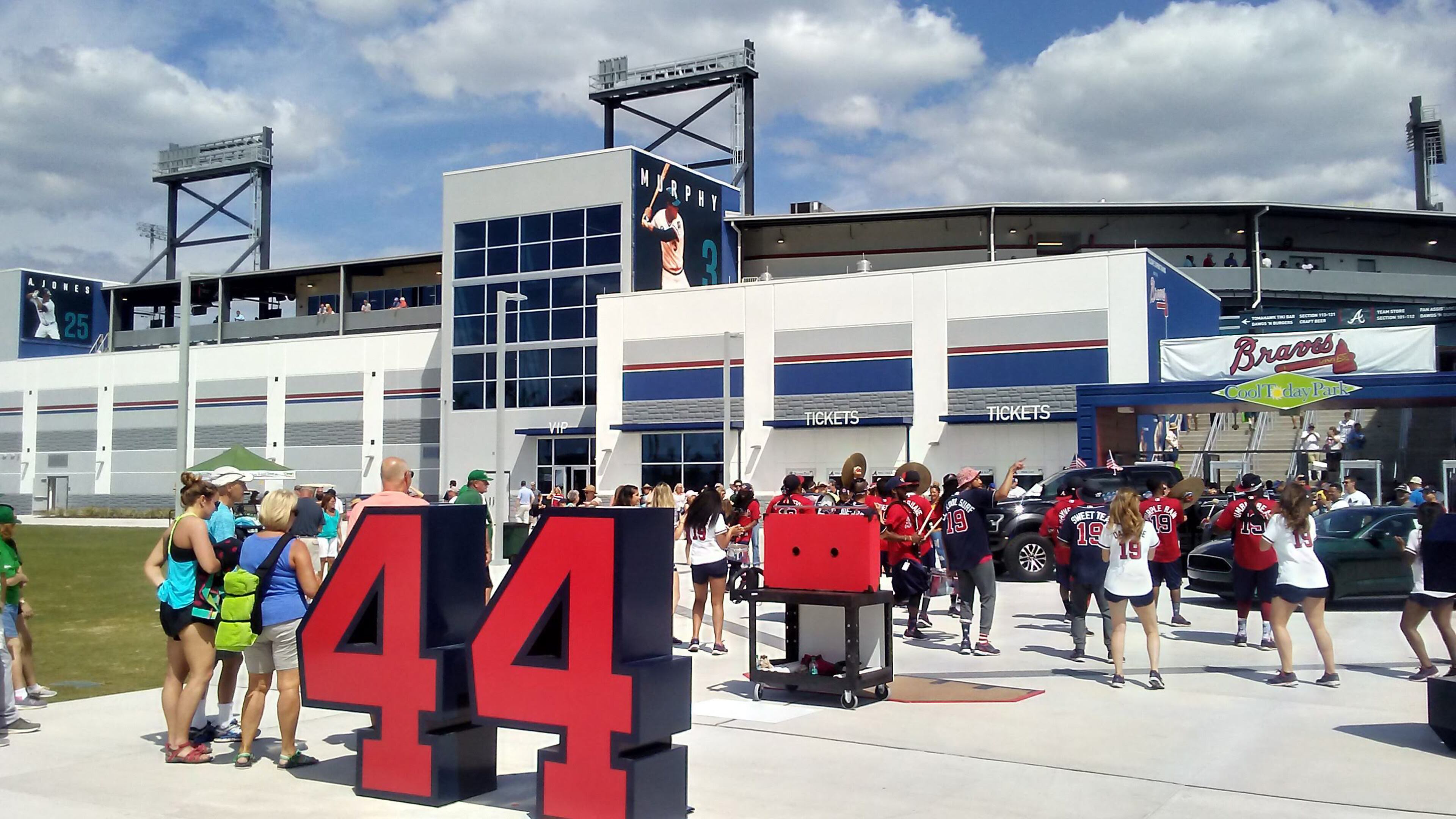 The entry plaza at CoolToday Park, the Braves' new spring training home in North Port, Fla.