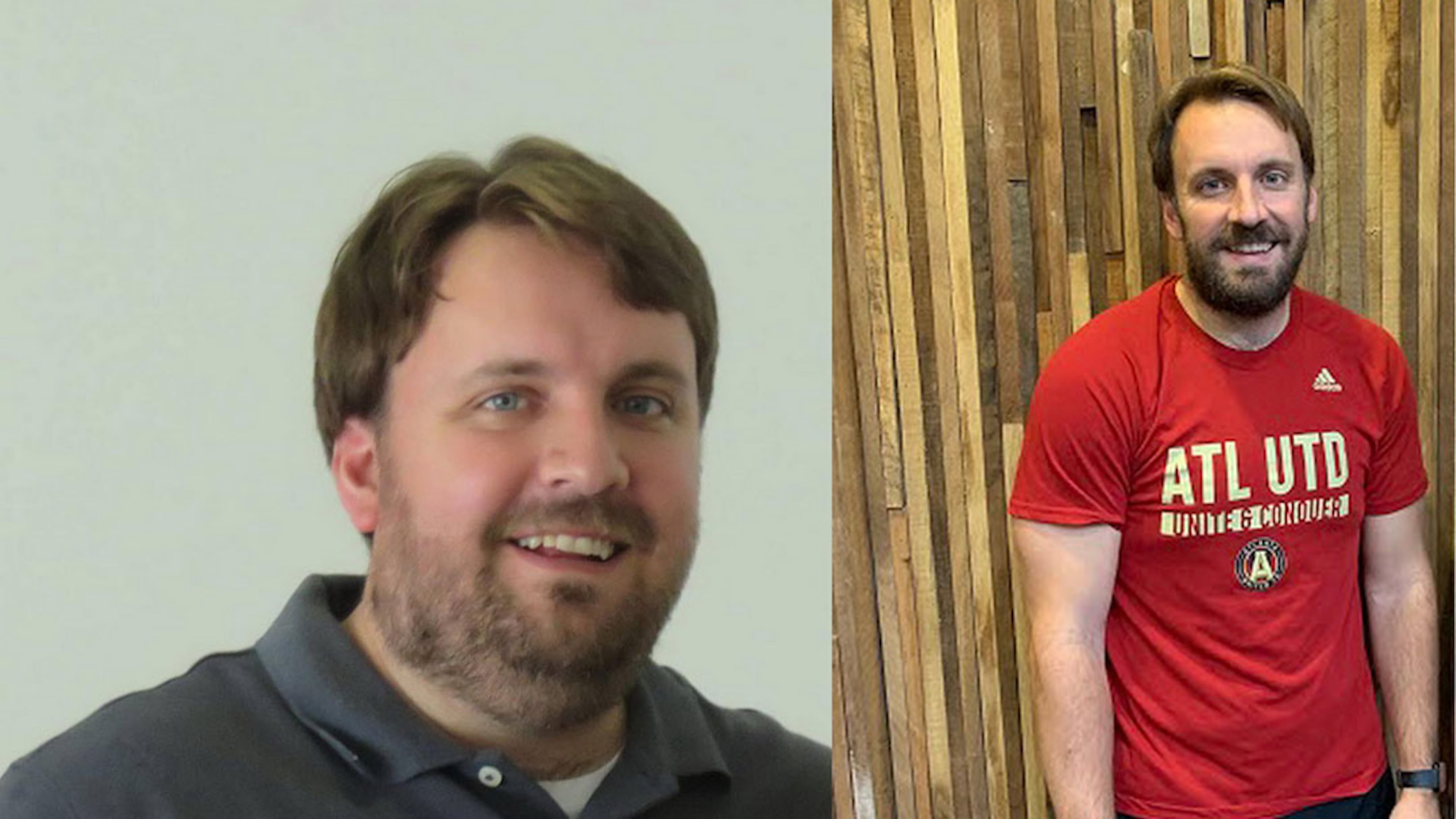 In the photo on the left, taken in 2017, Erik Sponaas weighed 262 pounds. In the photo on the right, taken in November, he weighed 183 pounds. (Before photos contributed by Erik Sponaas contributed the photo on the left. Onelife Fitness contributed the photo on the right.