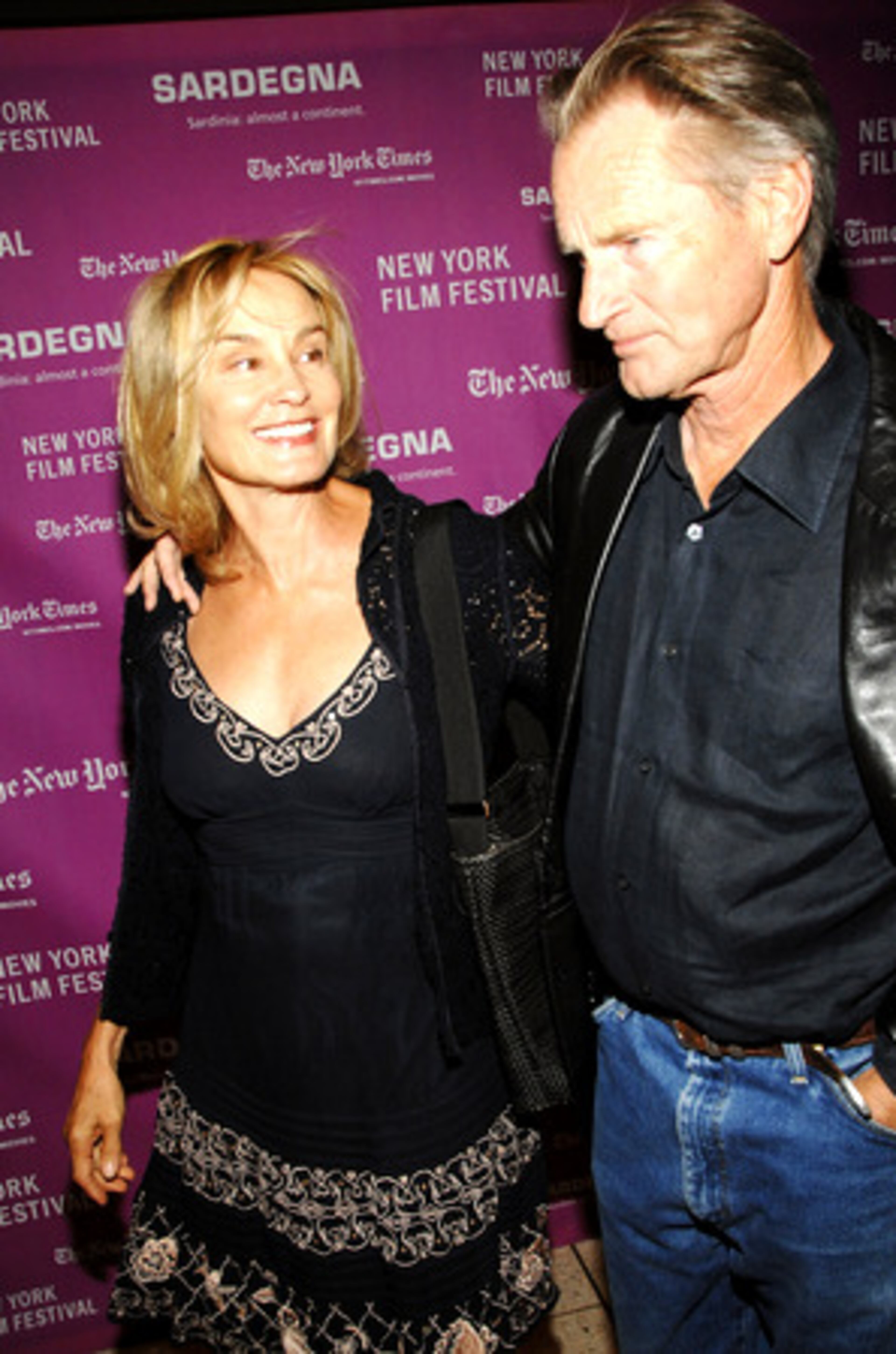 Actress Jessica Lange and actor/playwright Sam Shepard attend the New York Film Festival opening night premiere of 'The Darjeeling Limited.'