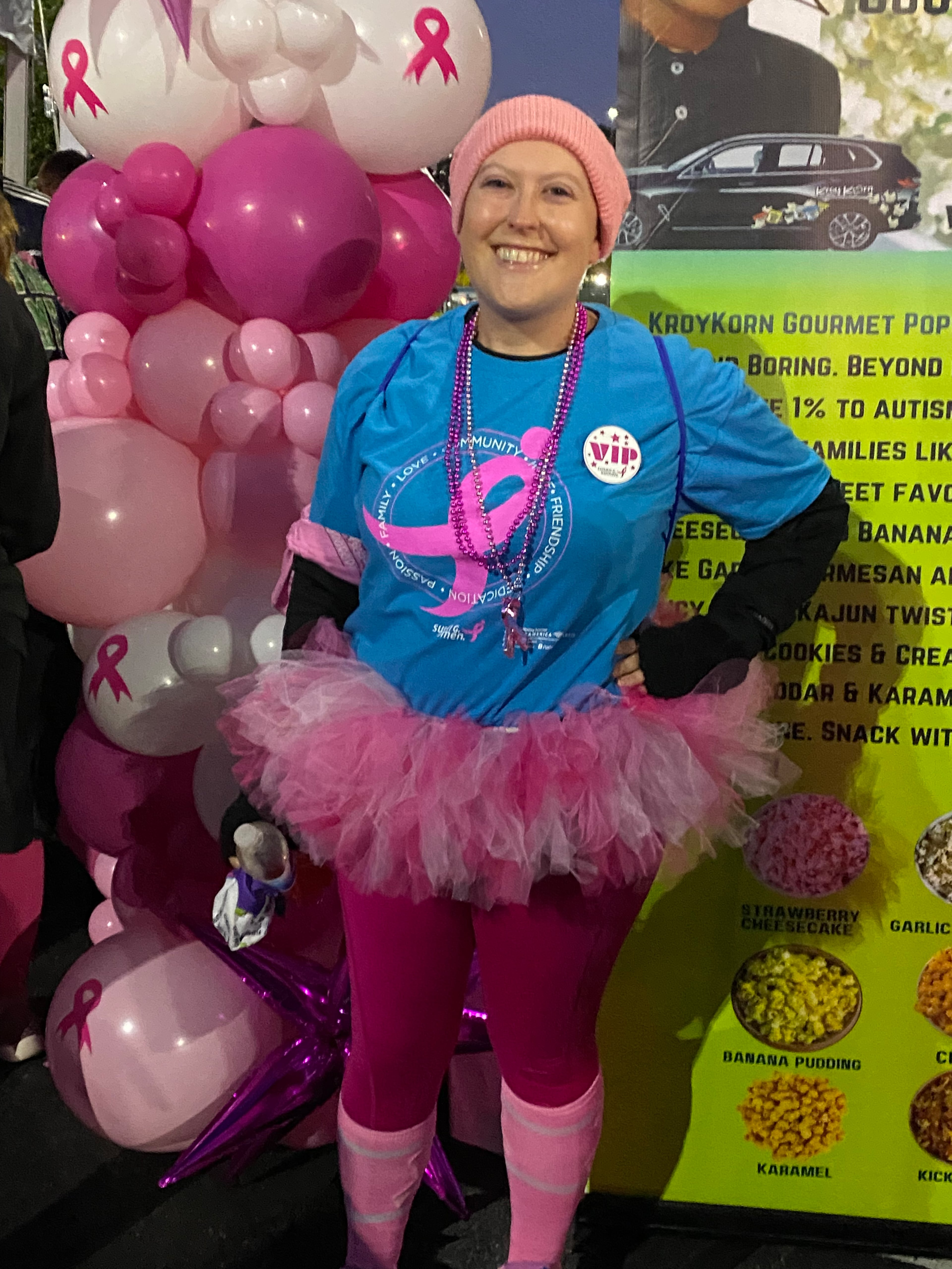 Heather Tucker proudly wears pink at last year's Susan G. Komen Race for the Cure event. (Courtesy of Jen Farrell)