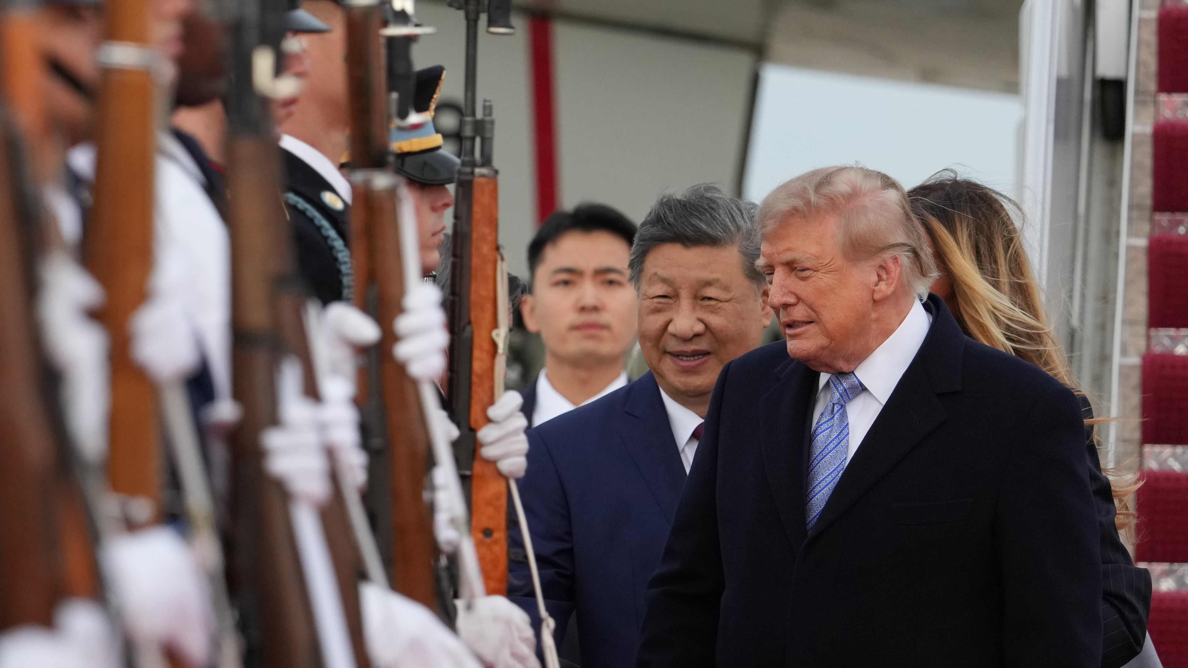 President Donald Trump and China's President Xi Jinping participate in an arrival ceremony at Joint Base Andrews, Md., Wednesday, Sept. 23, 2026.(AP Photo/Alex Brandon)