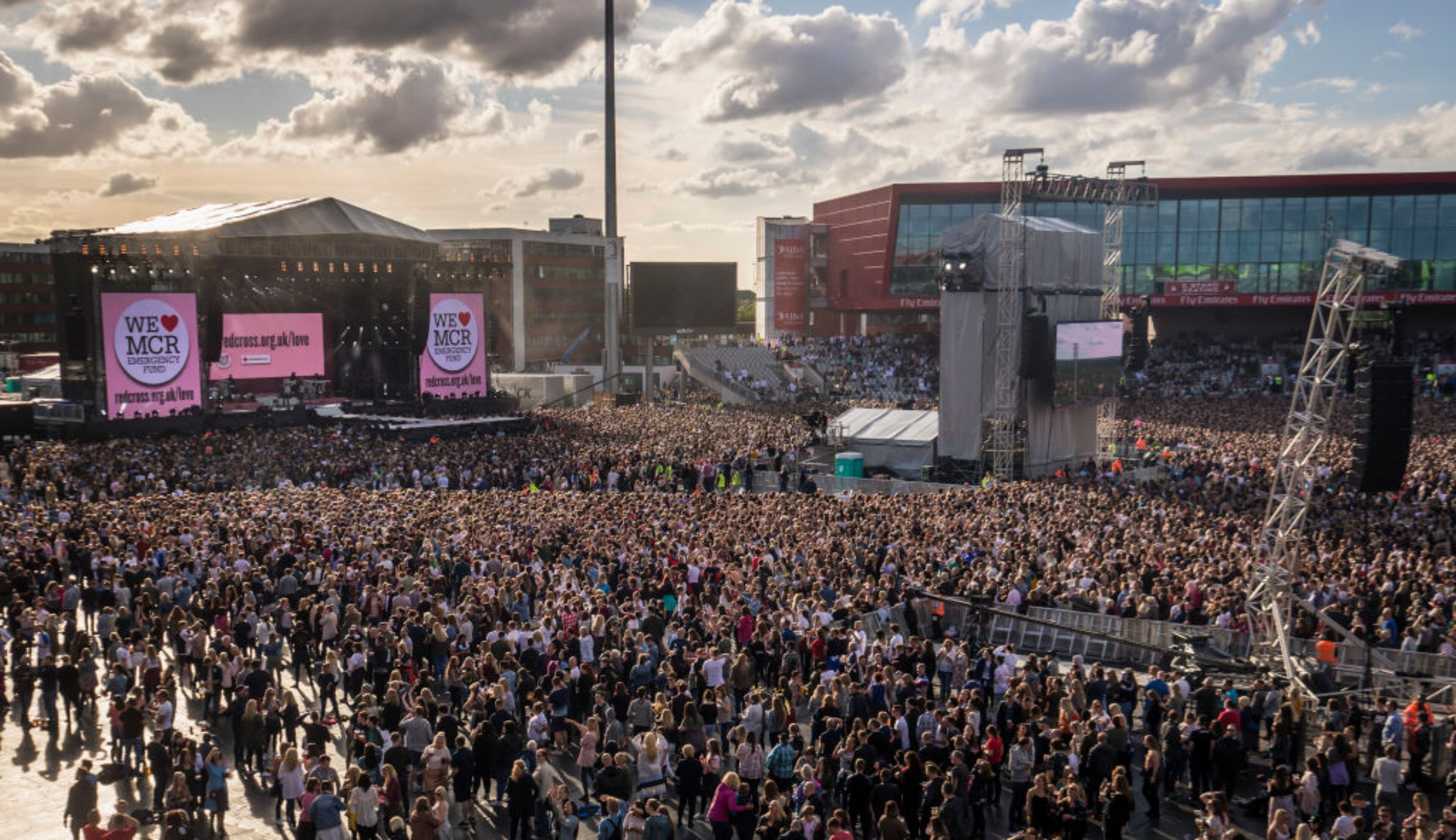 MANCHESTER, ENGLAND - JUNE 04: A general view of the crowd at the 'One Love Manchester' benefit concert on June 4, 2017 in Manchester, England. (Photo by Danny Lawson for One Love Manchester - WPA Pool/Getty Images)