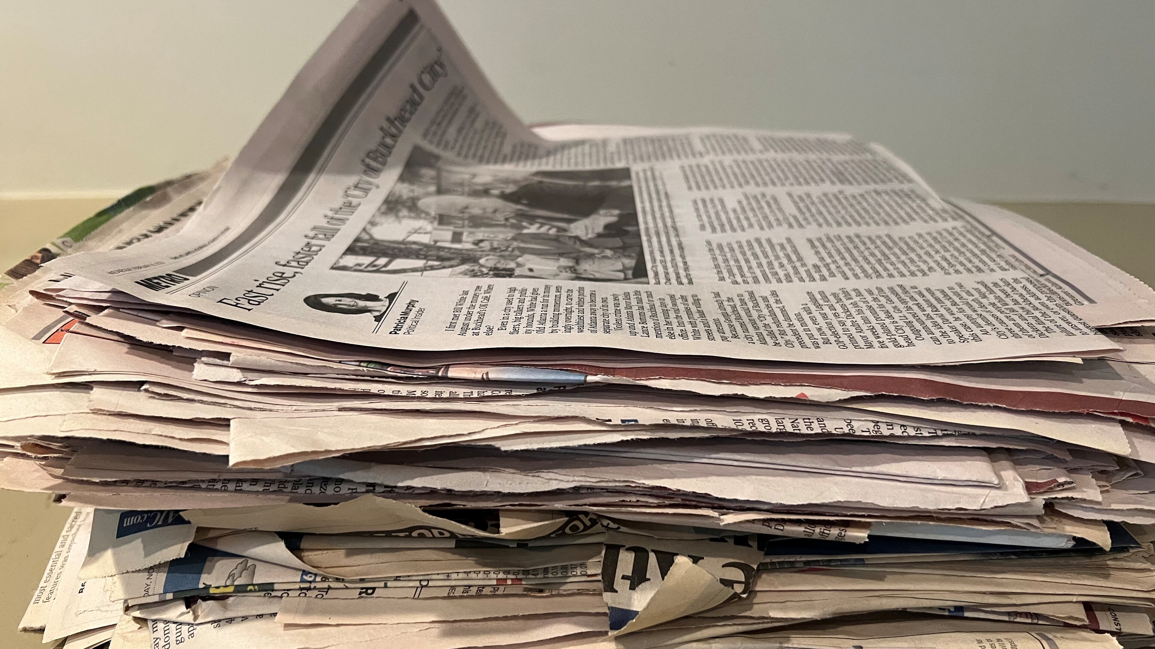 Just a few of Patricia Murphy's newspaper columns, collected over the years. The column also appears online, and will continue to. (Patricia Murphy/AJC)