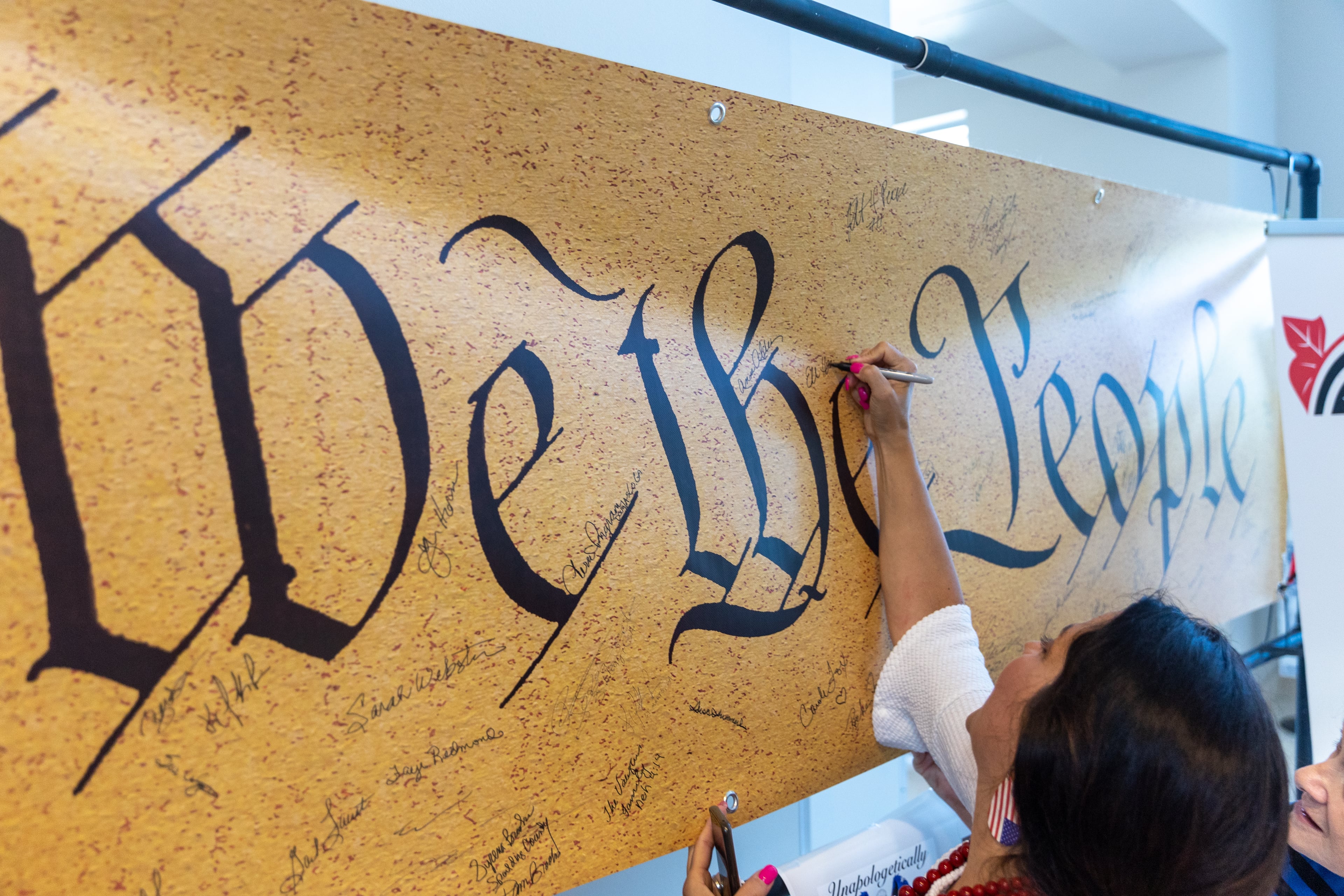 Convention-goers are seen at the Georgia GOP convention at Jekyll Island on Saturday, June 5, 2021. (Photo: Nathan Posner for The Atlanta-Journal-Constitution)