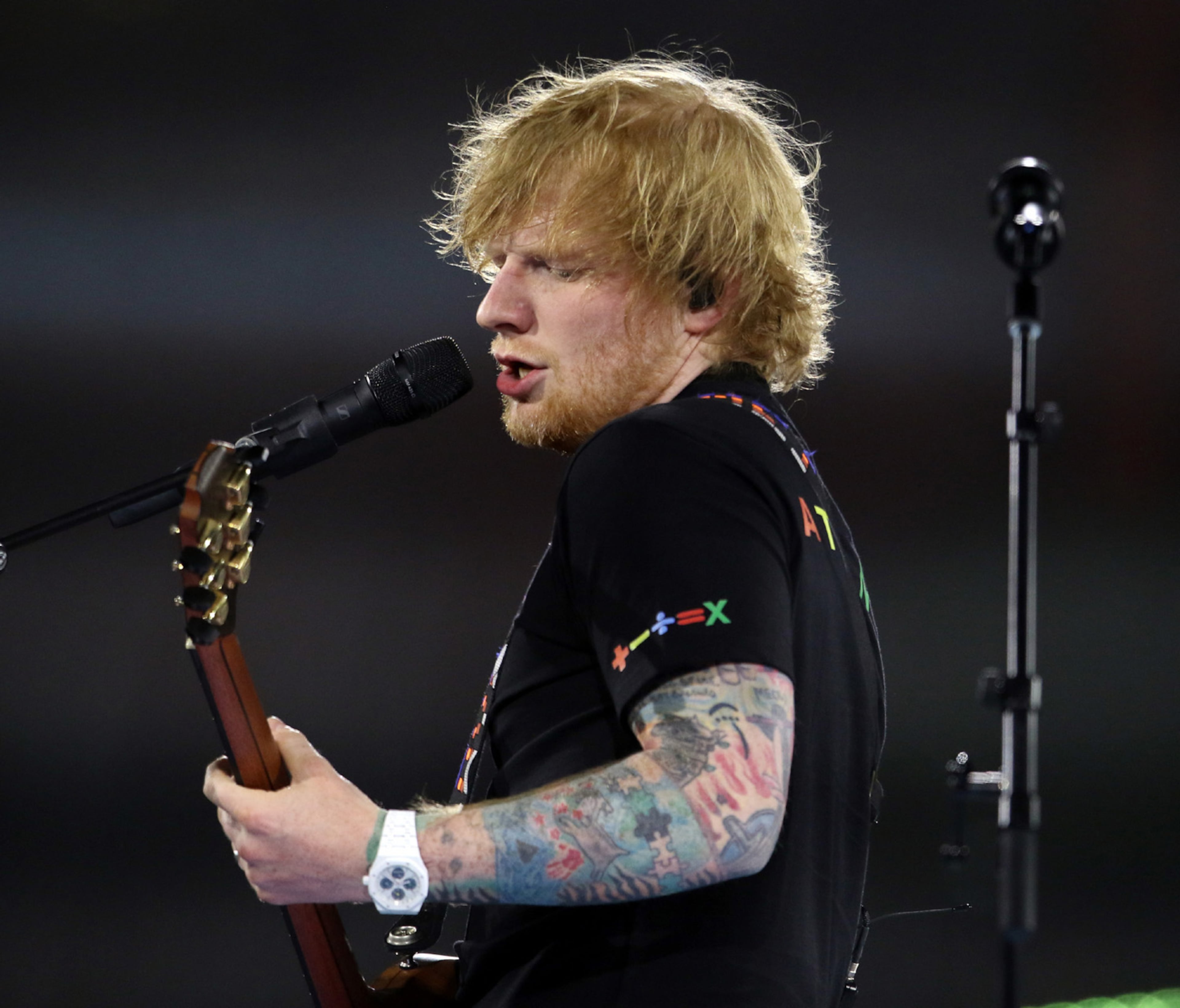 Ed Sheeran rocked a sold-out Mercedes Benz Stadium on Saturday, May 27, 2023 on his +=÷x tour. Georgia native Khalid and British singer Dylan opened the show.
Robb Cohen for The Atlanta Journal-Constitution