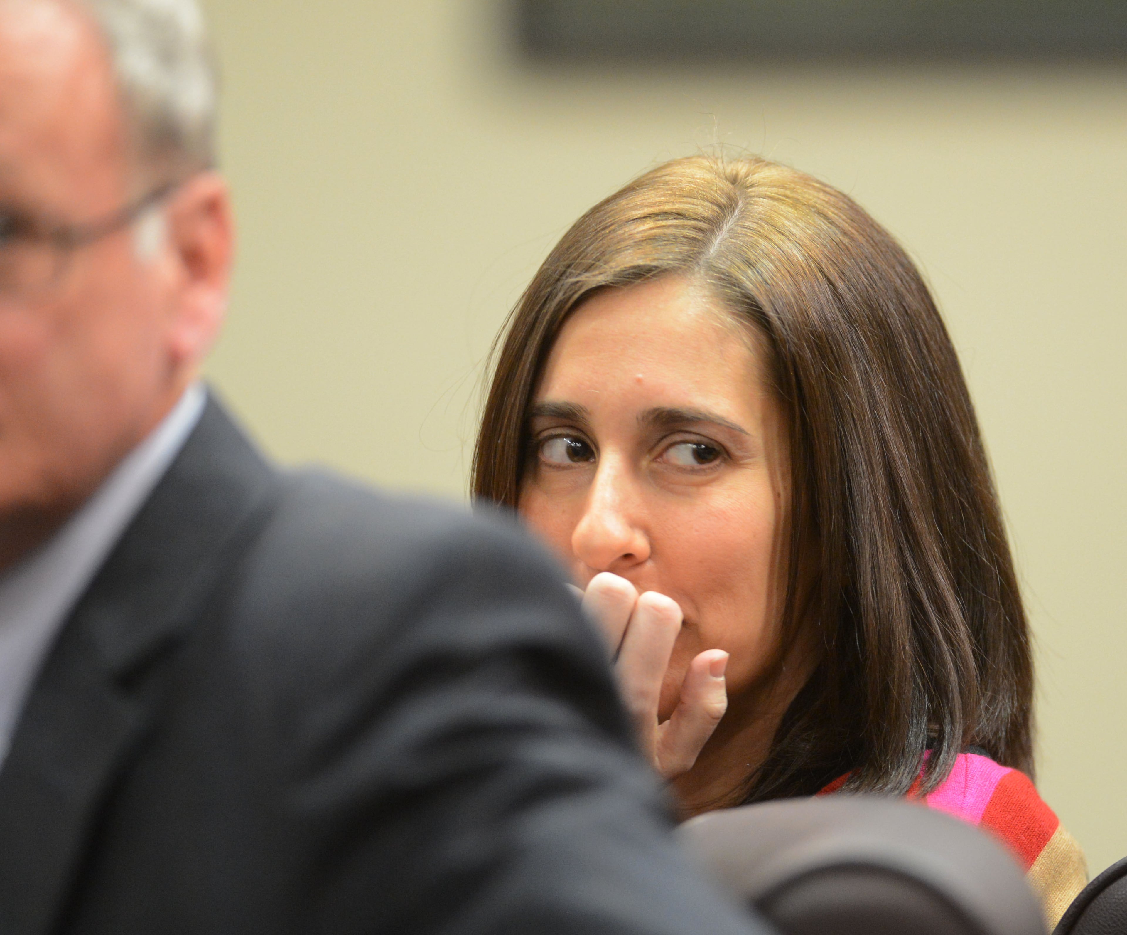 Another shot of Andrea Sneiderman at the hearing.