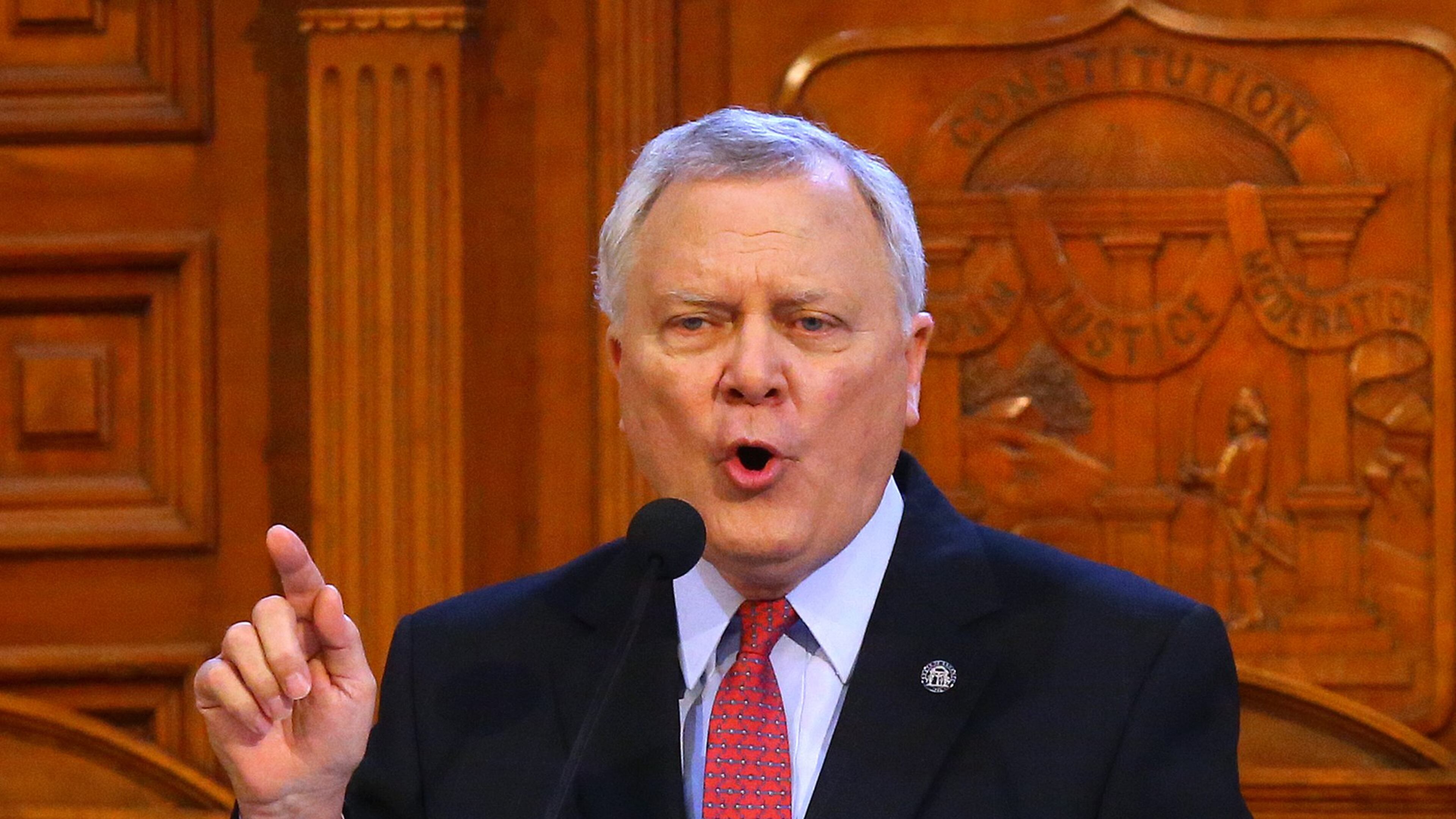 Gov. Nathan Deal took five staffers to New Orleans at the expense of StudentsFirst, a lobbying organization, to promote his education agenda. In 2011, Deal signed an executive order banning most gifts from lobbyists. CURTIS COMPTON / CCOMPTON@AJC.COM