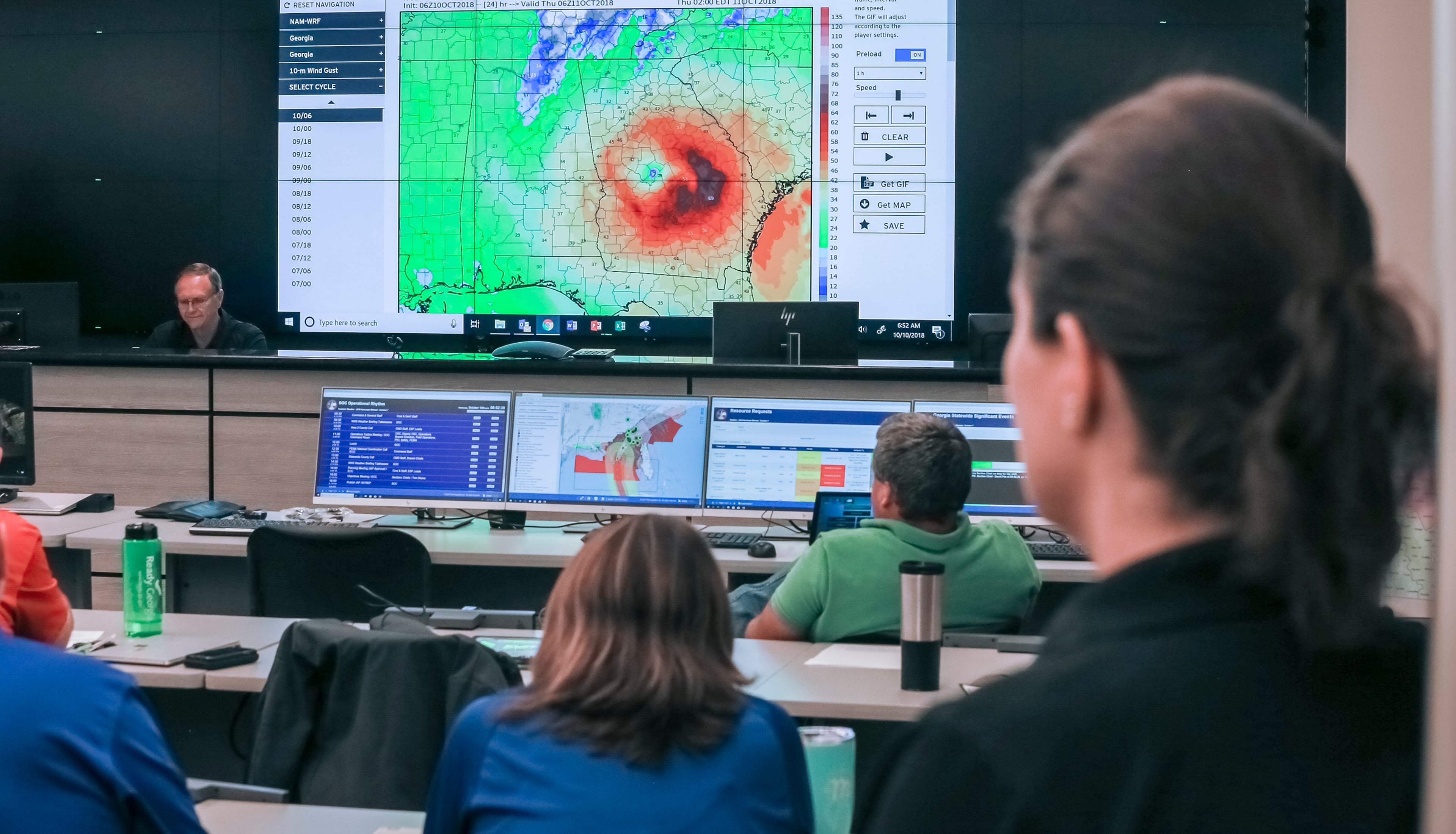 The Georgia Emergency Management and Homeland Security Agency was in overdrive on Oct. 10, 2018, after activating its special operations center in Atlanta. (AJC file photo)