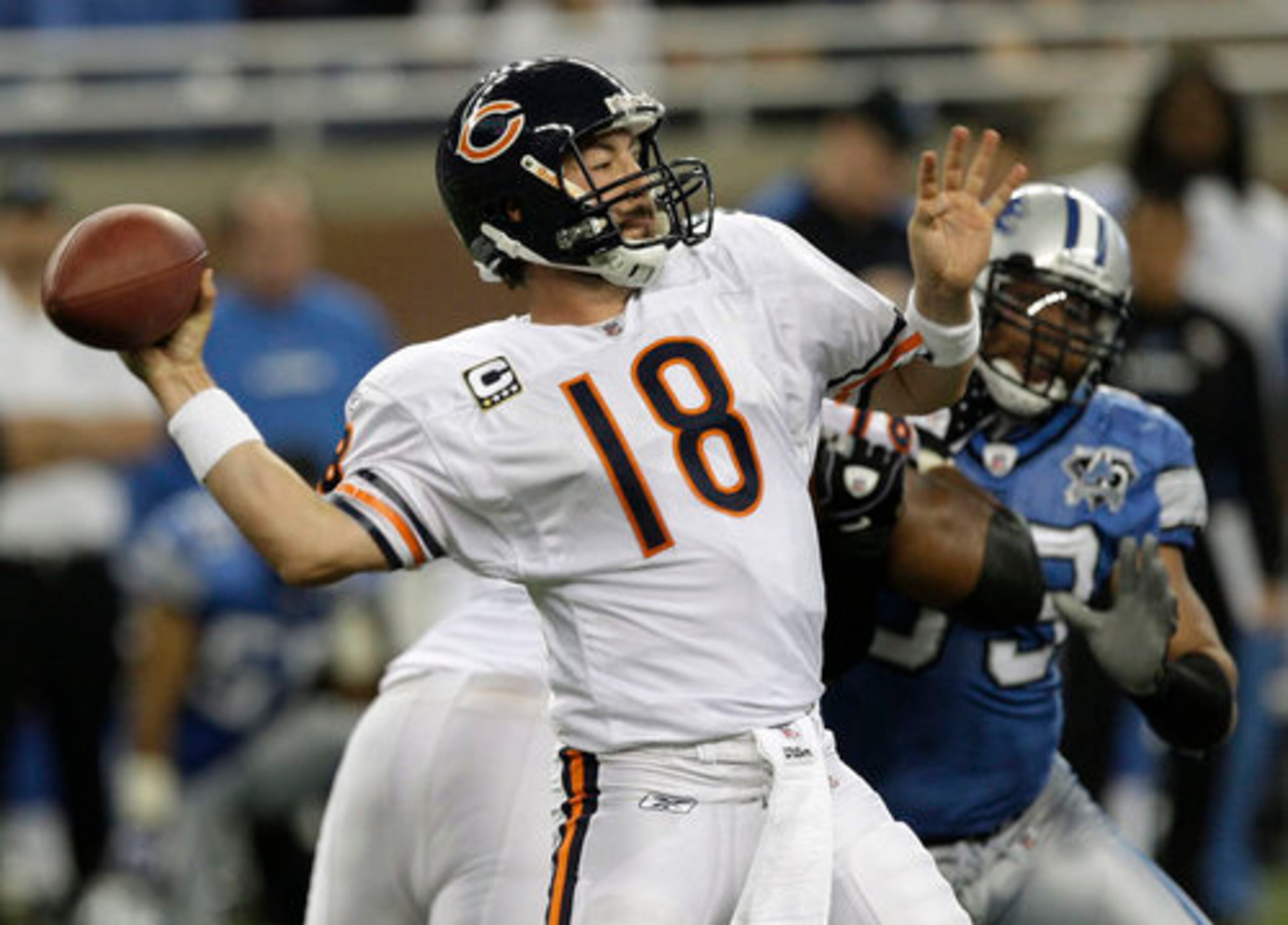 Each quarterback set career highs in yards passing in road wins last week. Chicago's Kyle Orton (above) passed for 334 yards with two TDs and no interceptions in 34-7 win at Detroit. Atlanta's Matt Ryan passed for 194 yards with two TDs and one interception in 27-24 win at Green Bay.