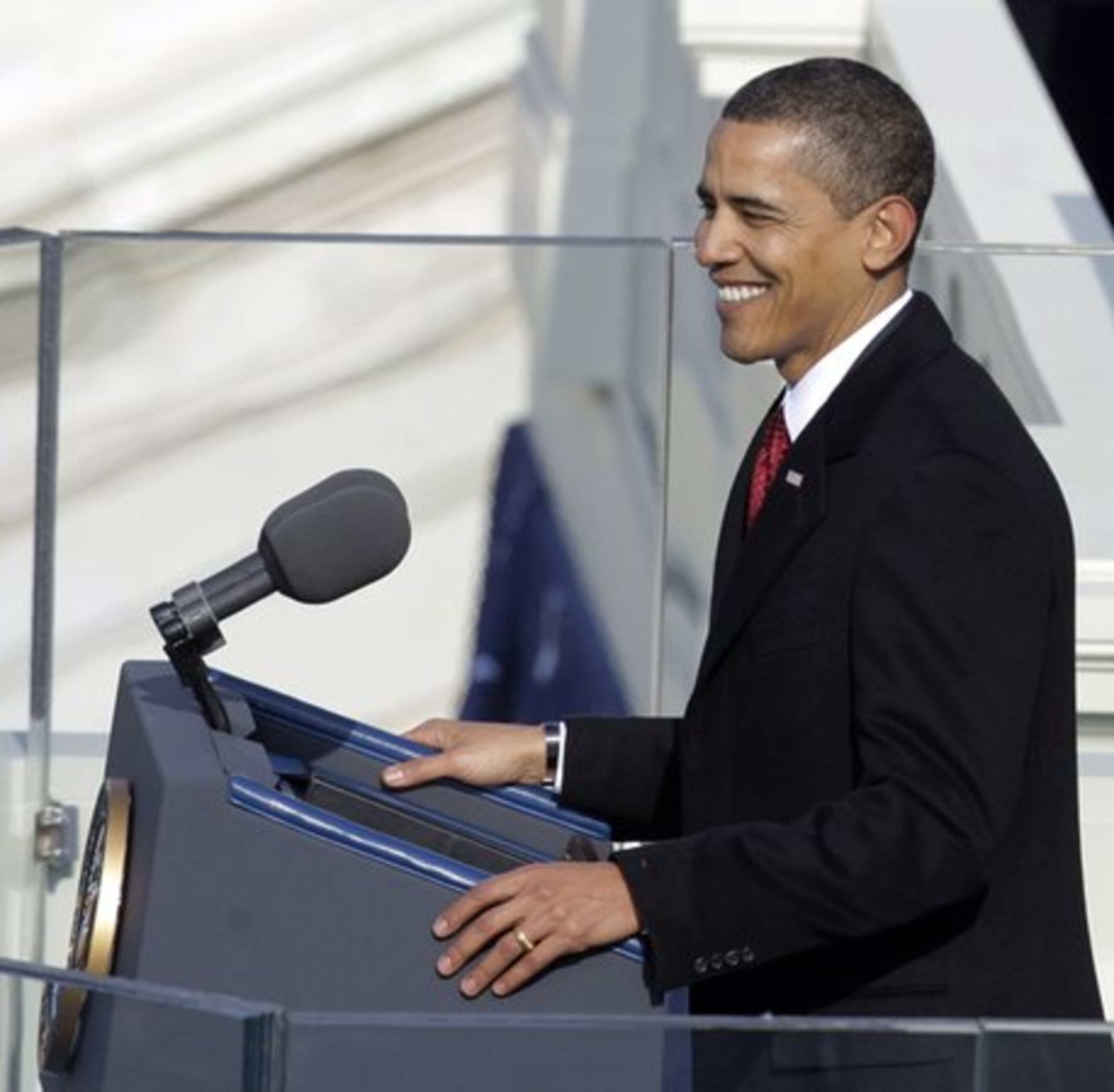 President Obama delivers his inaugural address.