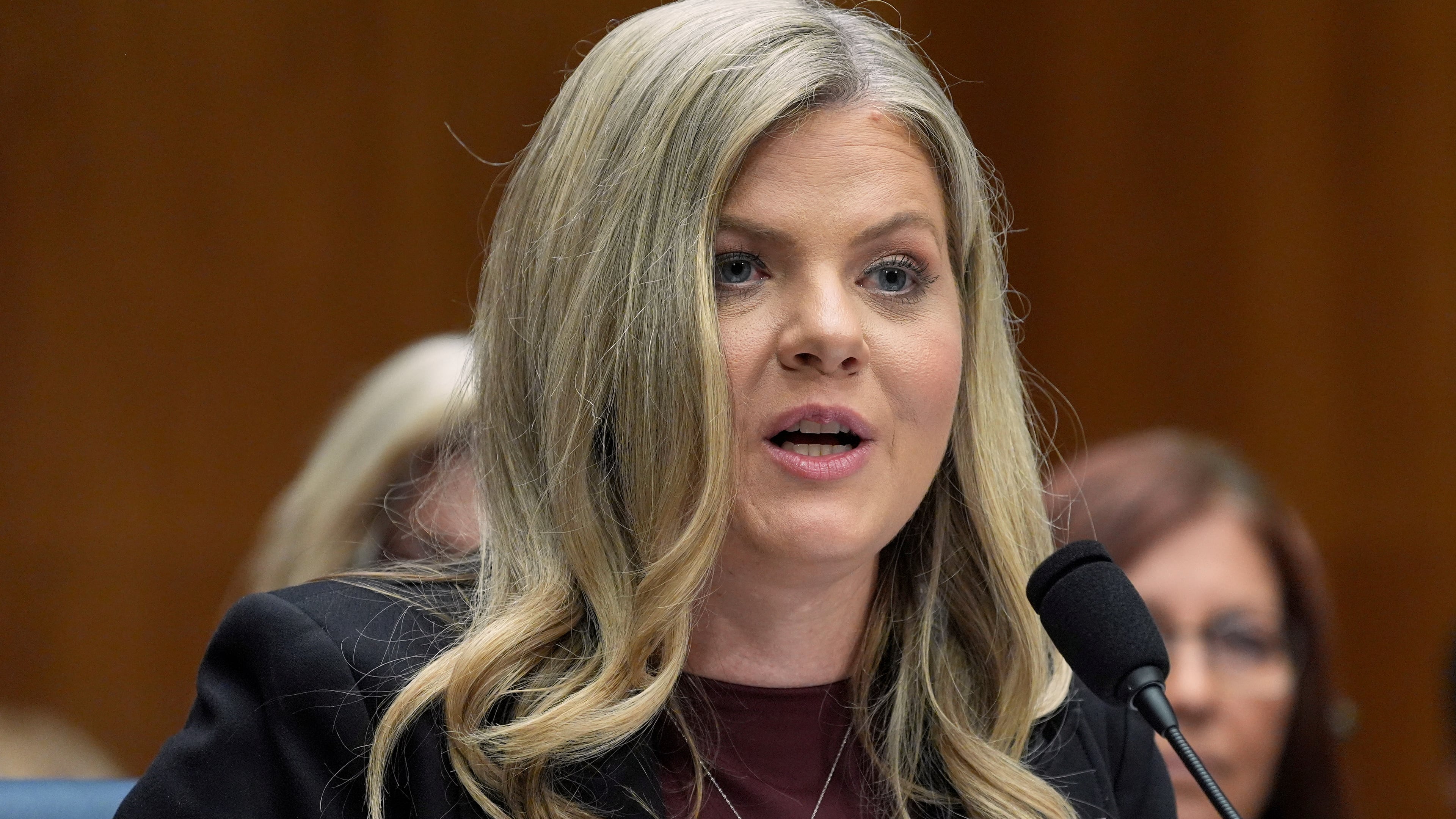 Dr. Heidi Overton testifies during her nomination to be Commissioner of the Food and Drug Administration at the Senate Health, Education, Labor, and Pensions (HELP) Committee on Capitol Hill, Thursday, Sept. 24, 2026, in Washington. (AP Photo/Mariam Zuhaib)