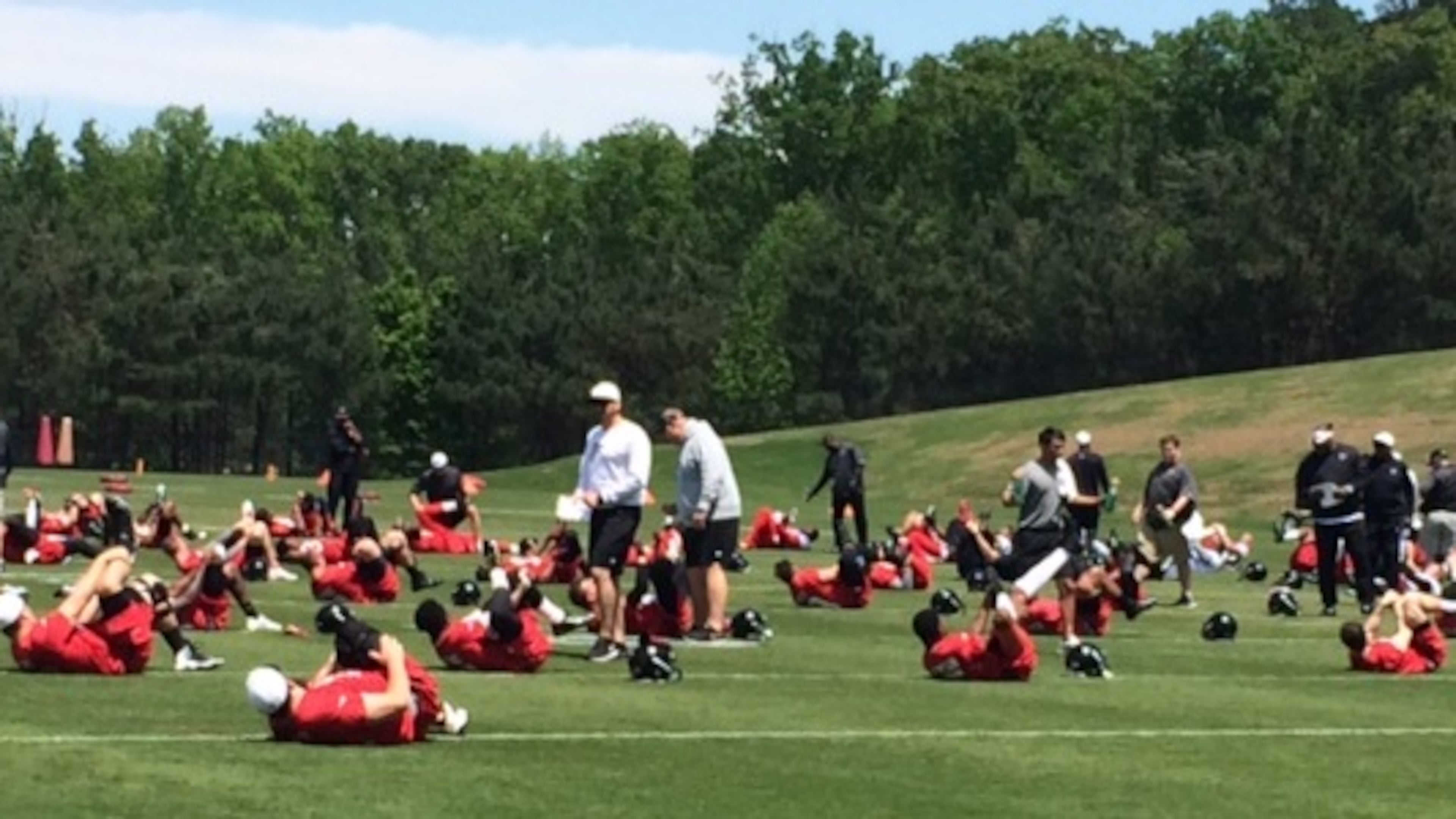 Here's that stretching picture that I promised this morning. (D. Orlando Ledbetter/Dledbetter@ajc.com)