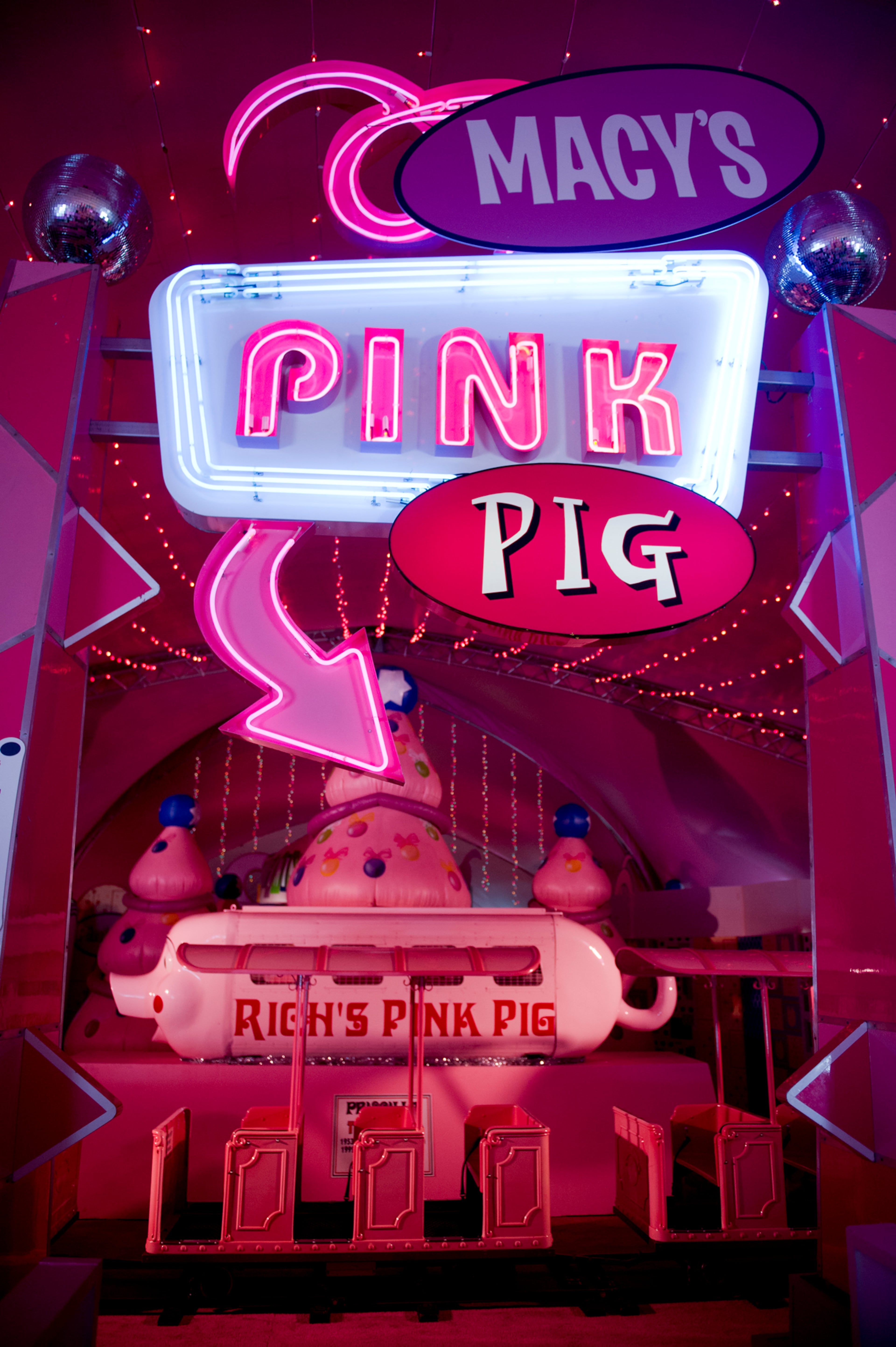 Macy's Pink Pig opened for the holiday season at Lenox Square Mall in Buckhead on Nov. 2, 2013.