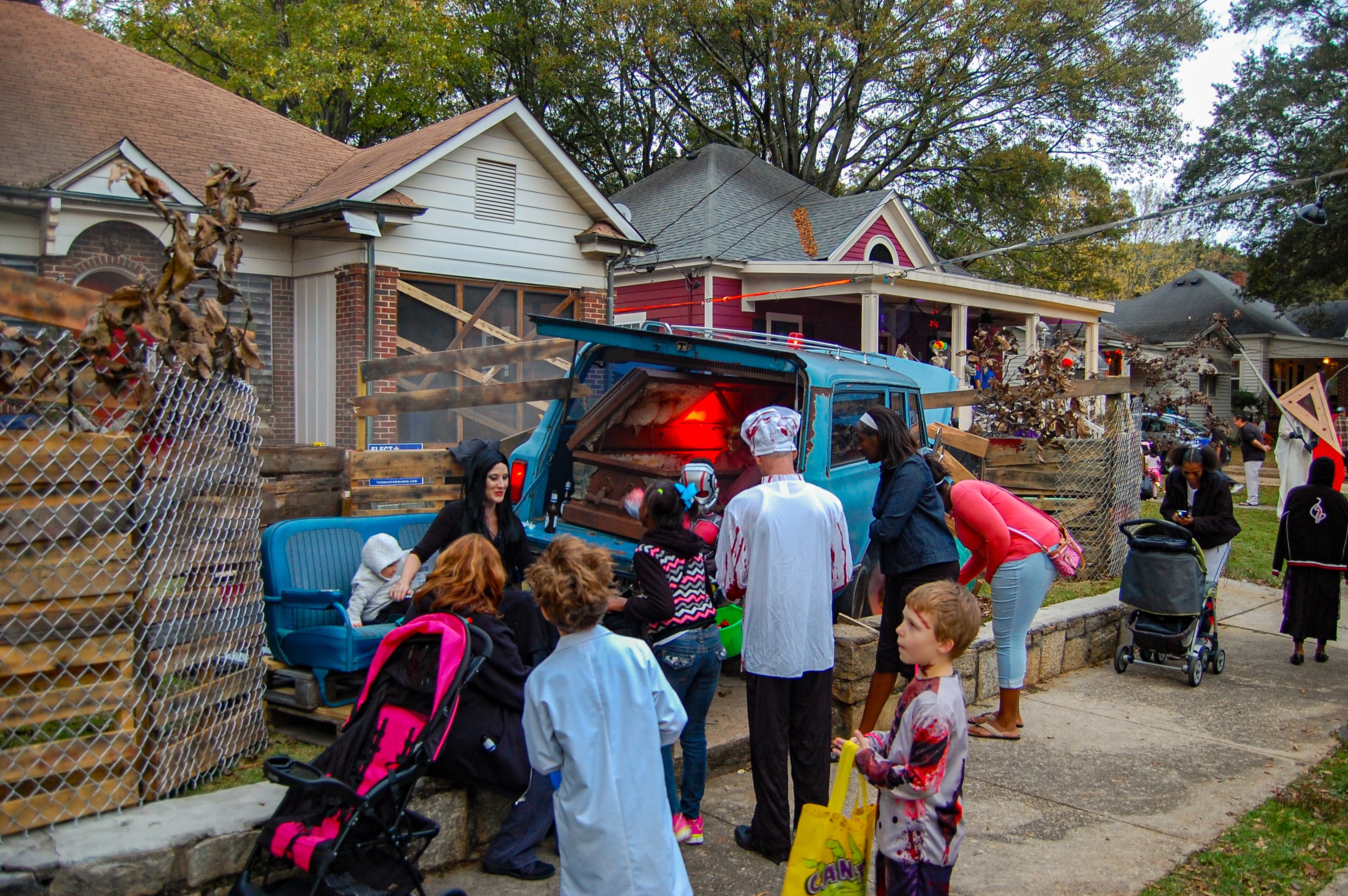 Often 1,800 children would come through Bryan Avenue on Halloween, where homeowners put on a big show. Courtesy of Noel Mayeske