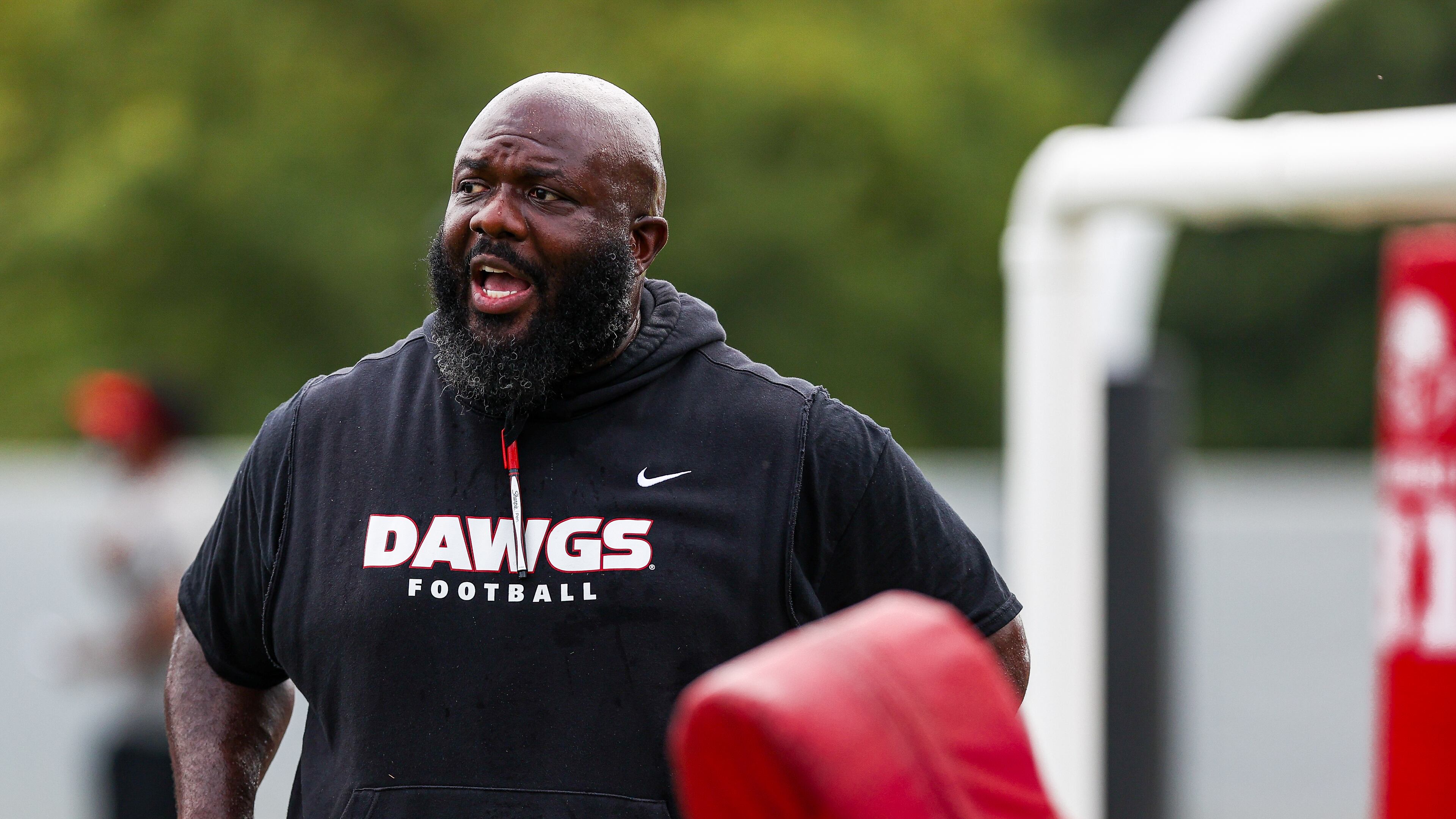 Georgia defensive line coach Tray Scott during Georgia’s practice session in Athens, Ga., on Thursday, Aug. 3, 2023. (Tony Walsh/UGAAA)