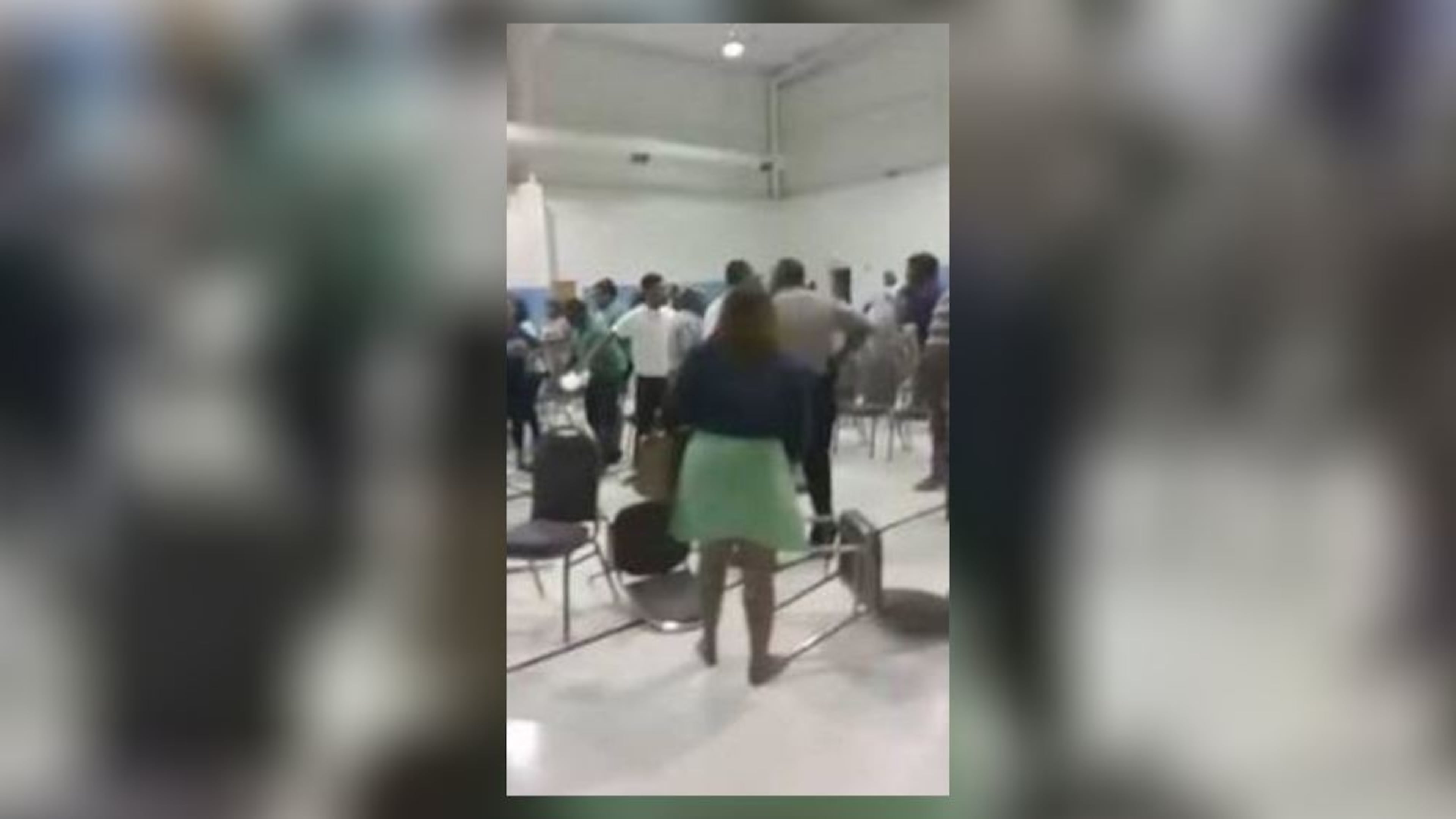 Chairs were rearranged during a fight at Greater Bellevue Baptist Church in Macon. (Credit: The Telegraph)