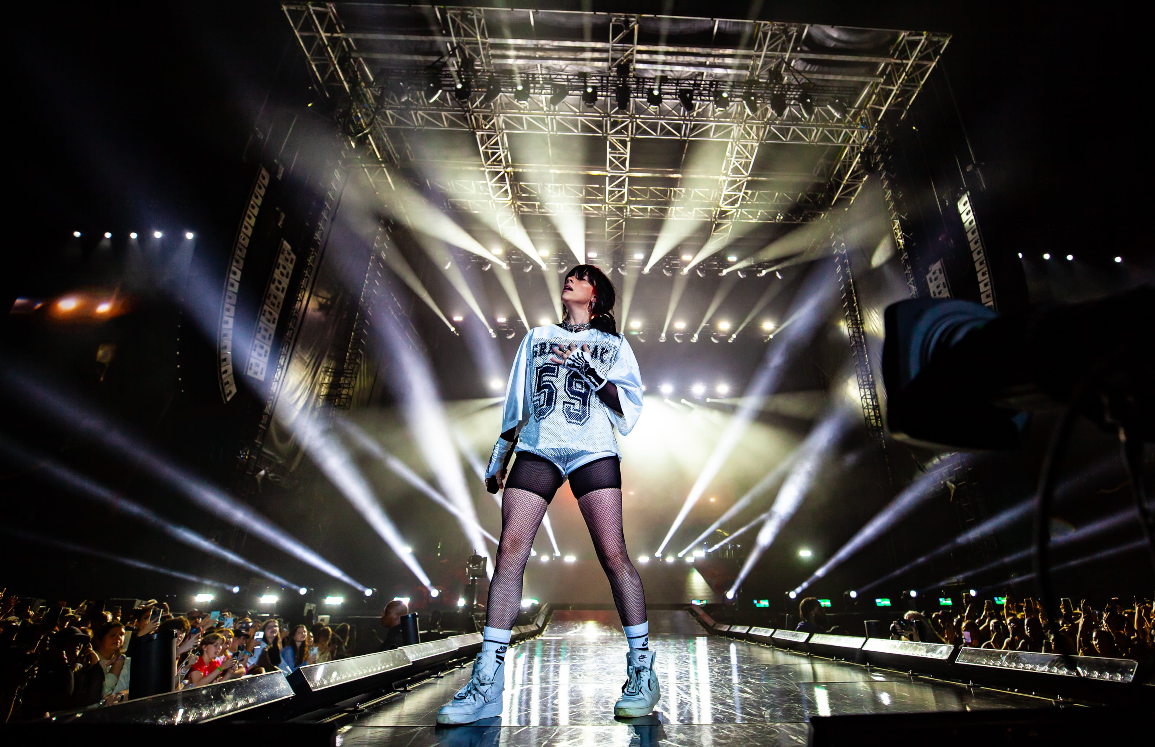 Atlanta, Ga: Billie Eilish headlined Saturday night at Music Midtown showing why she's one of the biggest forces in pop music with an onslaught of hits and raw energy. Photo taken Saturday, September 16, 2023 at Piedmont Park. (RYAN FLEISHER FOR THE ATLANTA JOURNAL-CONSTITUTION)