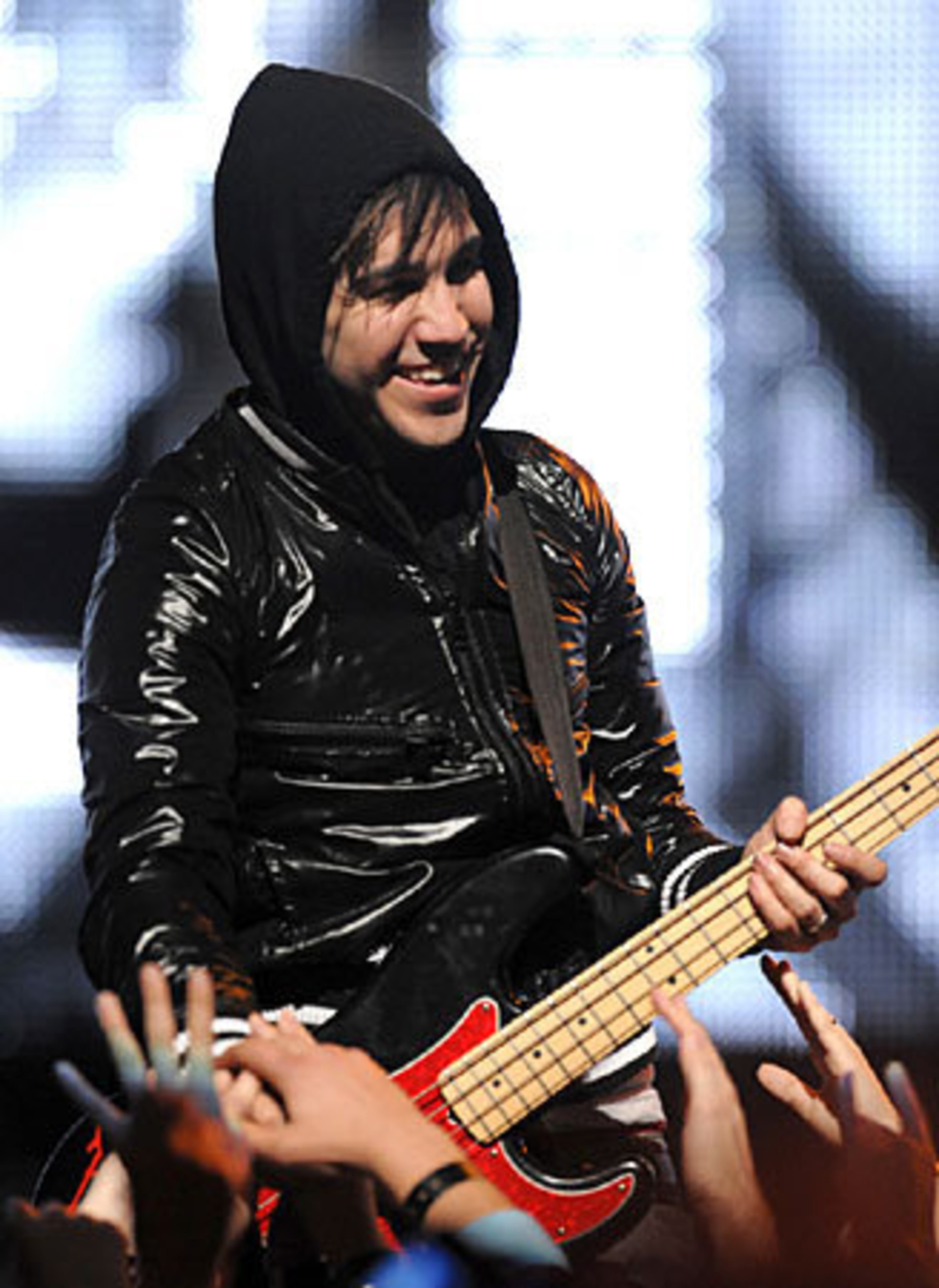Pete Wentz of Fall Out Boy performs at the Pepsi Smash Super Bowl Bash.