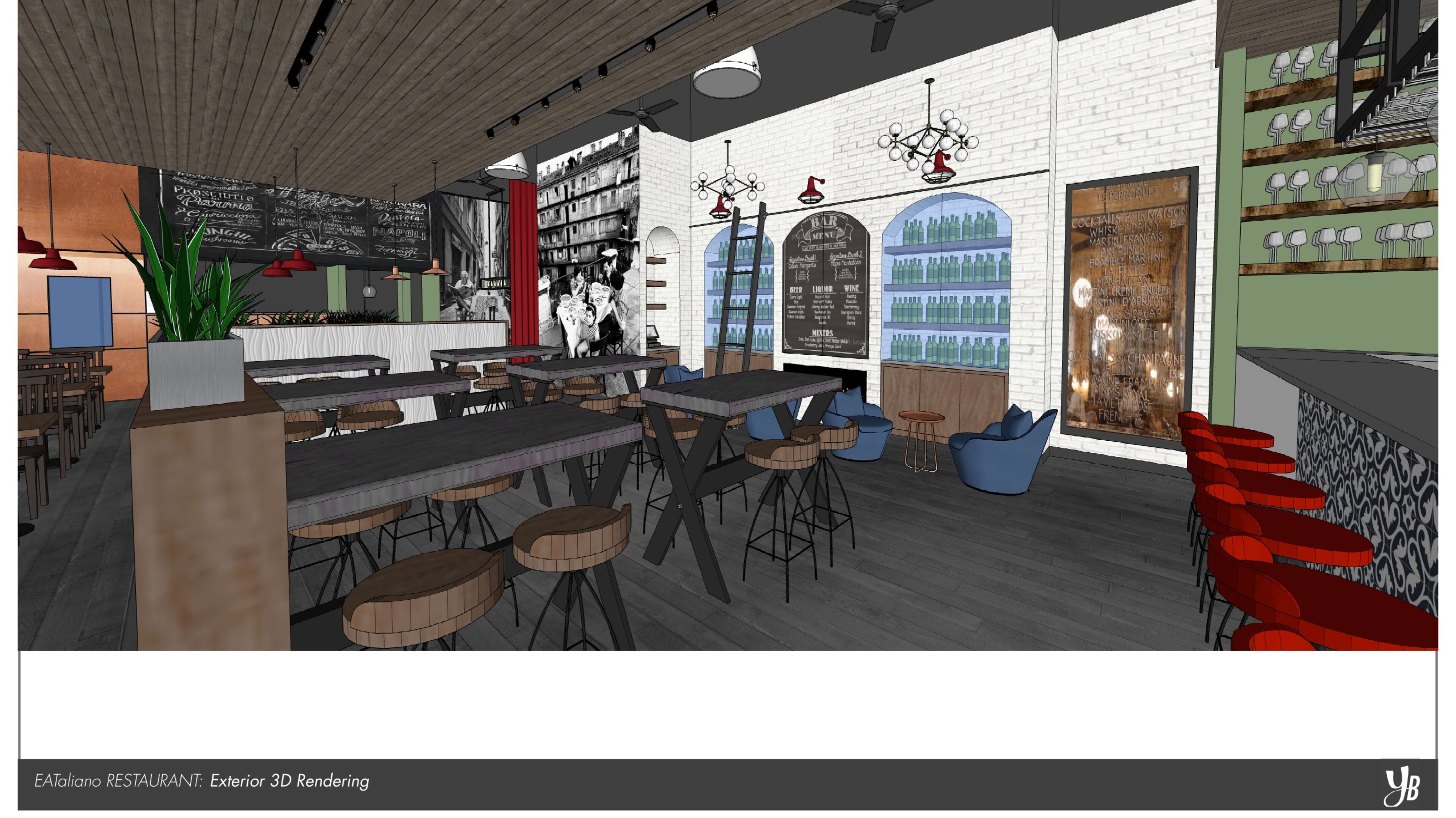 A rendering of Eataliano Kitchen at the Battery Atlanta. / Rendering courtesy of the Battery Atlanta