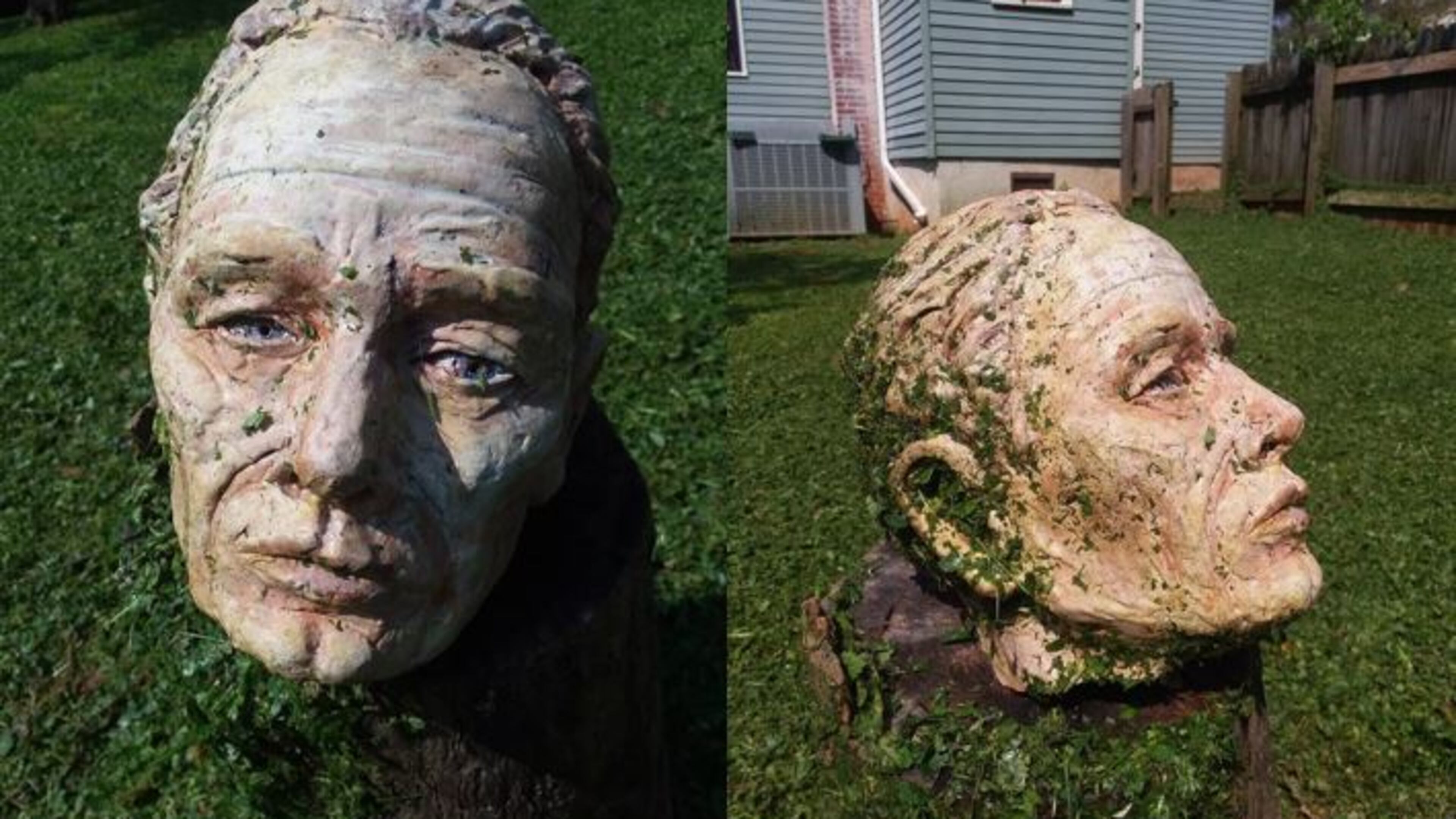 This head was found next to the Stone Mountain Trail in Scottdale.