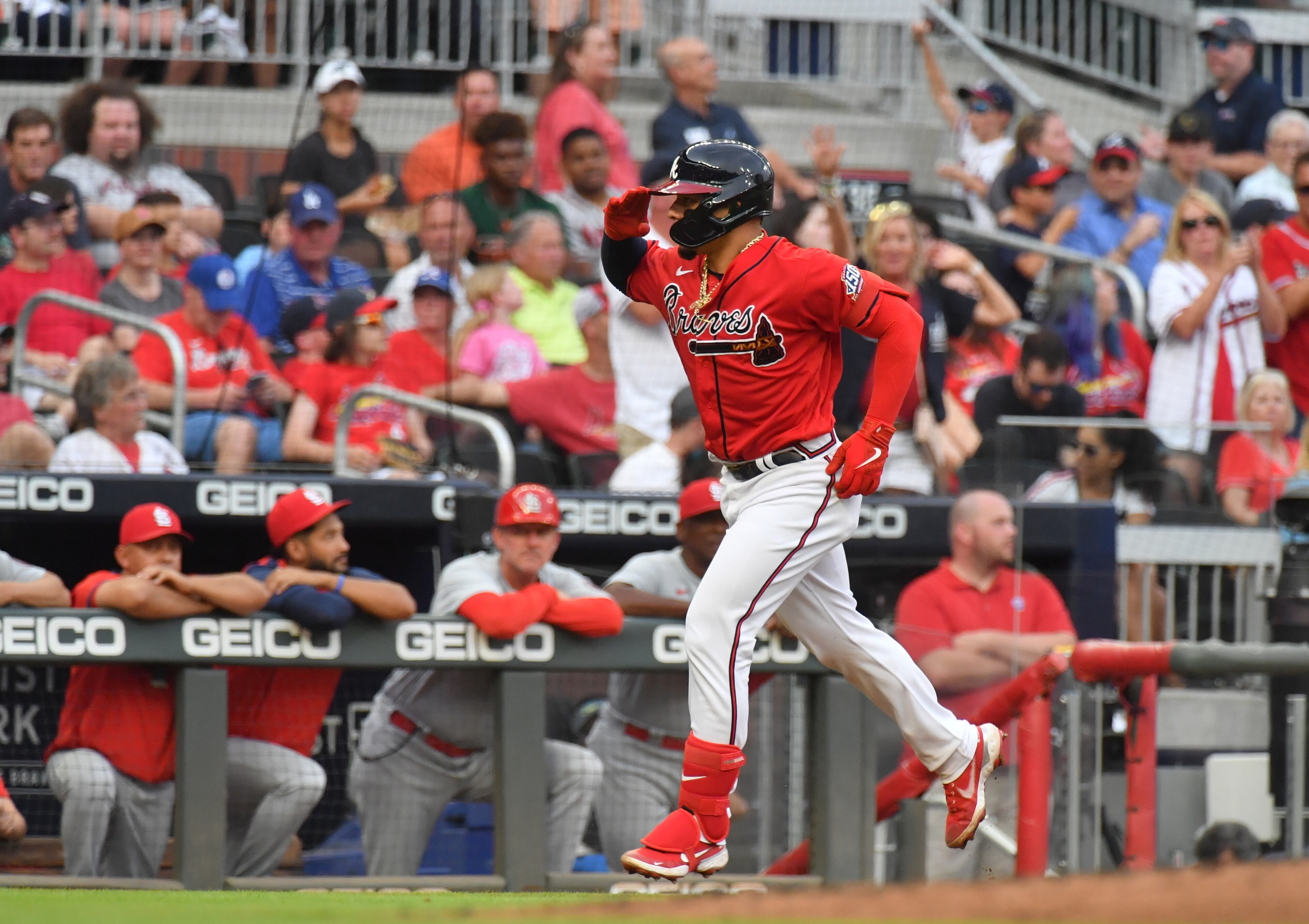 Braves catcher William Contreras (24) hits a home run in the second inning at Truist Park on Friday, June 18, 2021. (Hyosub Shin / Hyosub.Shin@ajc.com)