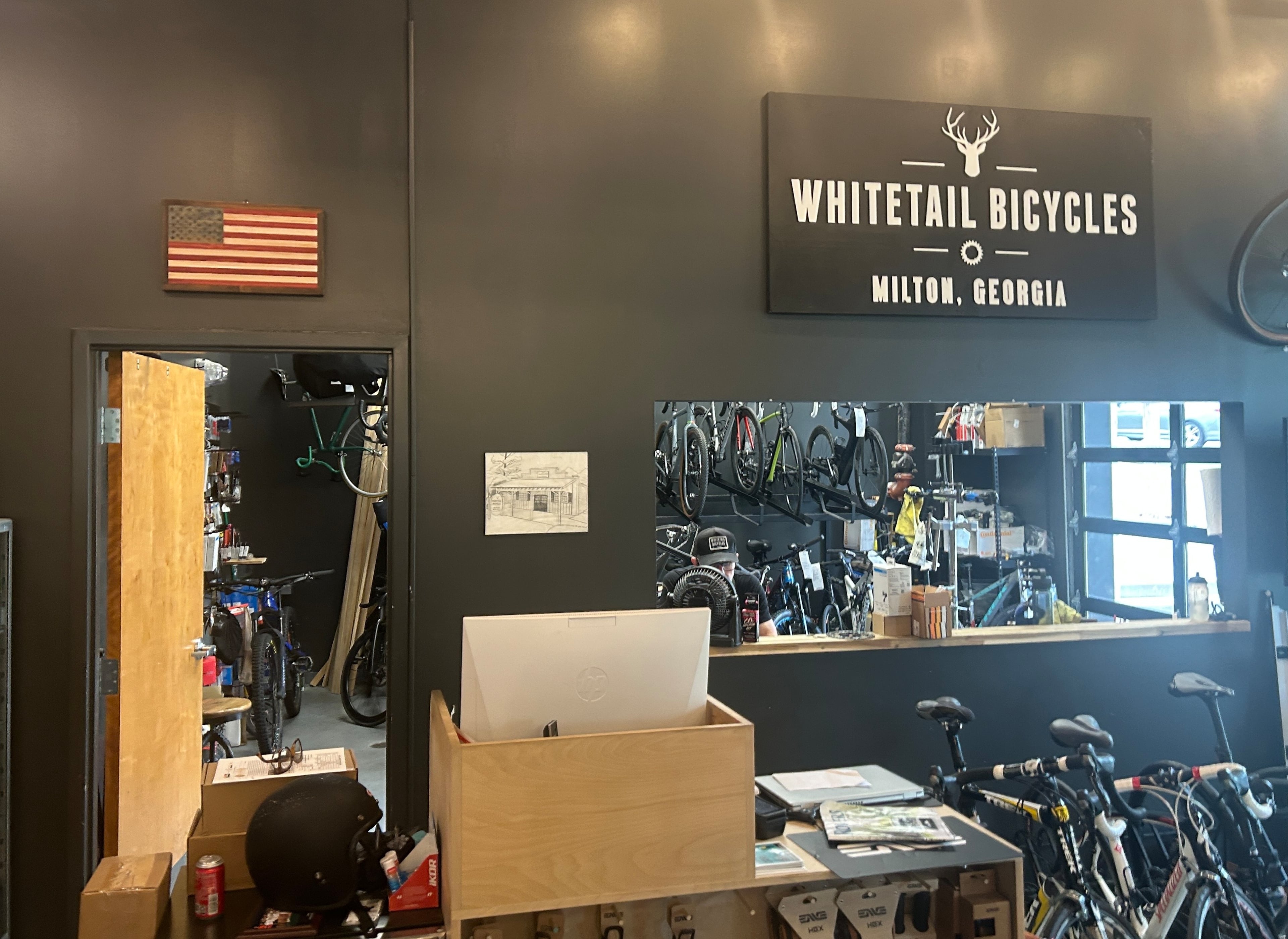 On April 23, 2026, a group of 10 cyclists left Whitetail Bicycles in downtown Milton for a regular Thursday ride that crossed into Cherokee County. (Thomas Lake/AJC)