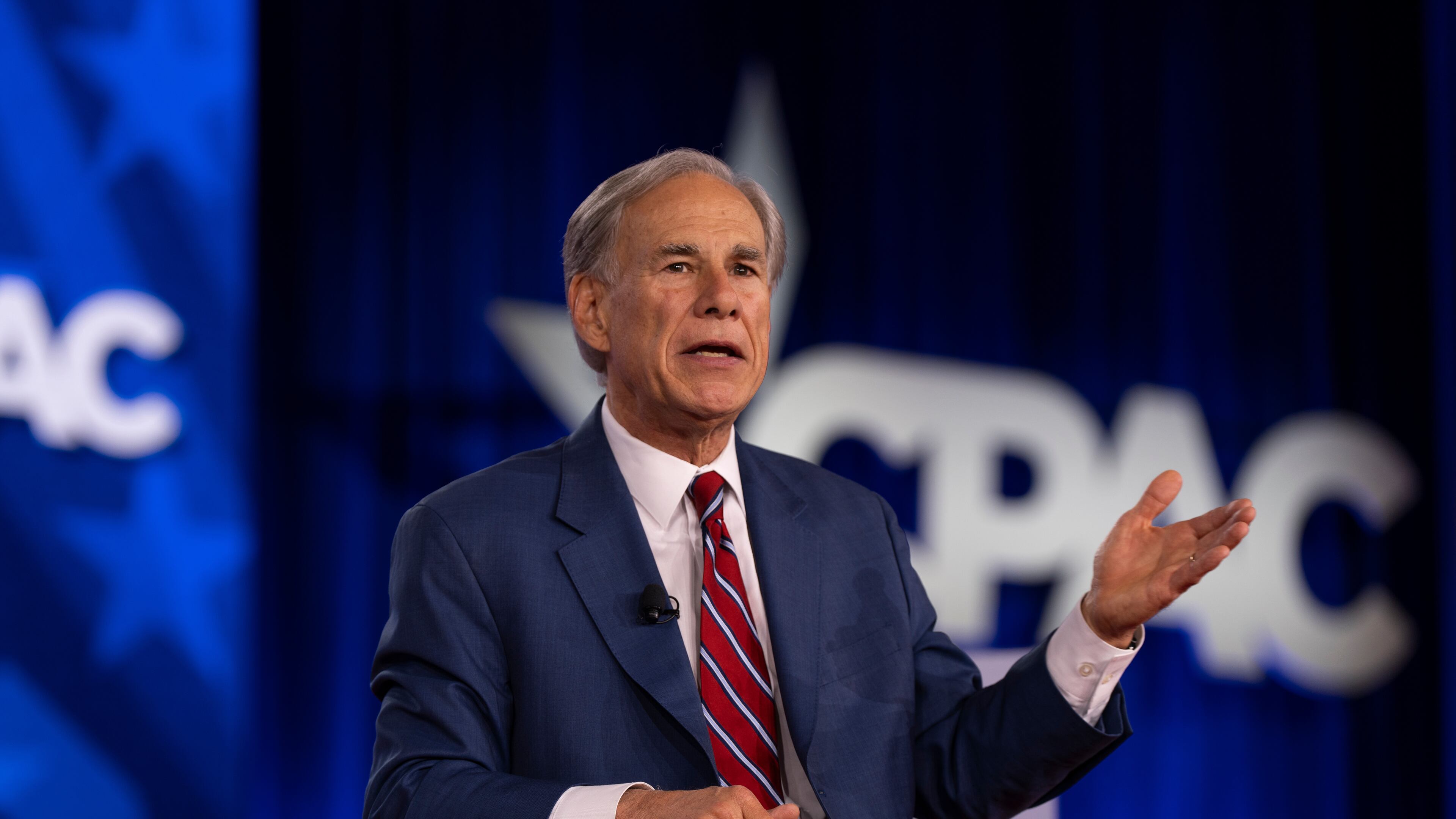 FILE - Texas Gov. Greg Abbott speaks at the Conservative Political Action Conference (CPAC) in Dallas, March 27, 2026. (AP Photo/Gabriela Passos, File)