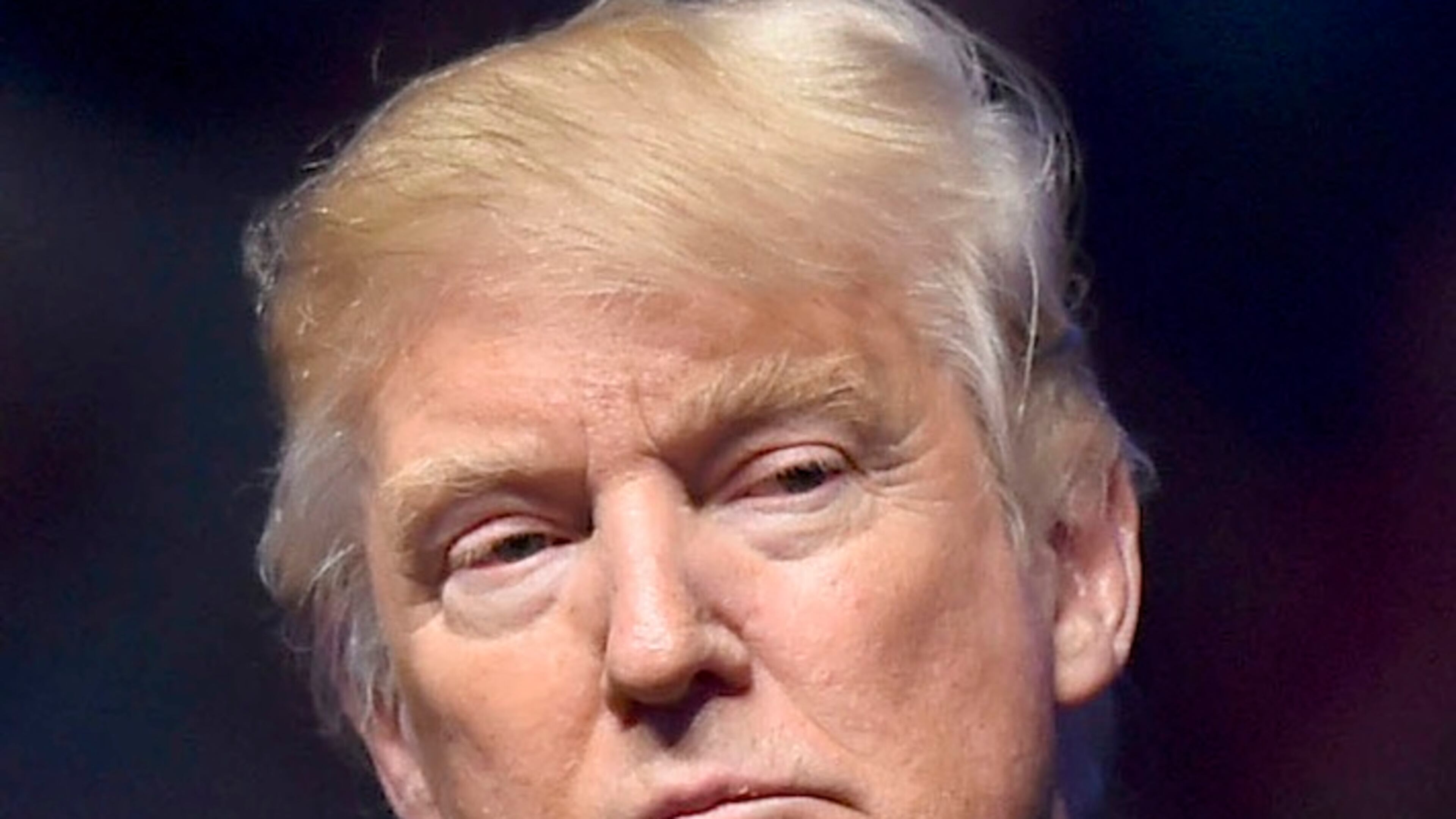 One view of Donald Trump's hair. MUST CREDIT: Washington Post photo by Ricky Carioti