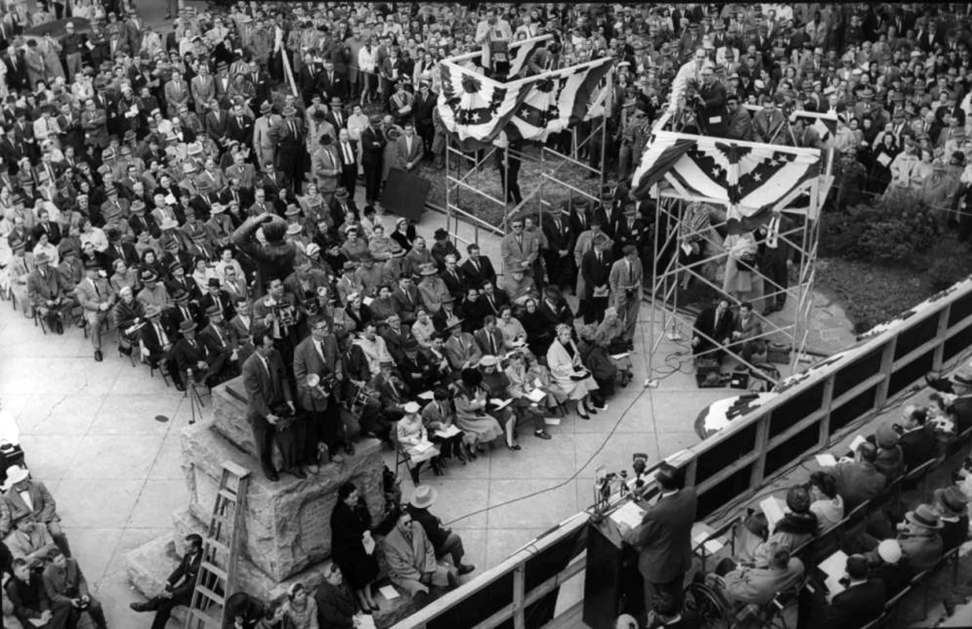 Another view of the inauguration ceremony for Georgia governor Ernest Vandiver in Atlanta on January 13, 1959.