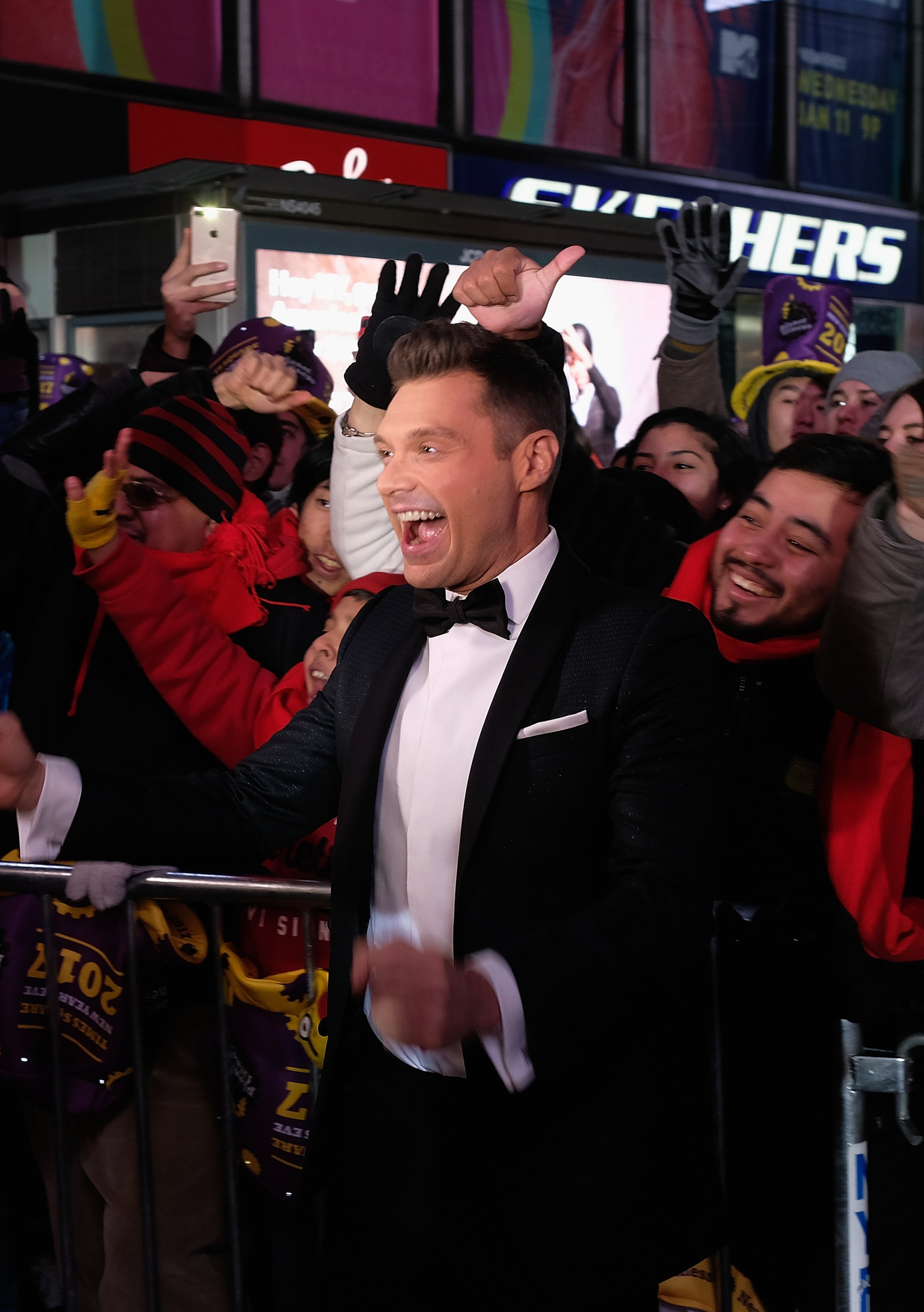 NEW YORK, NY - DECEMBER 31: Ryan Seacrest attends New Year's Eve 2017 in Times Square on December 31, 2016 in New York City. (Photo by Dimitrios Kambouris/Getty Images)