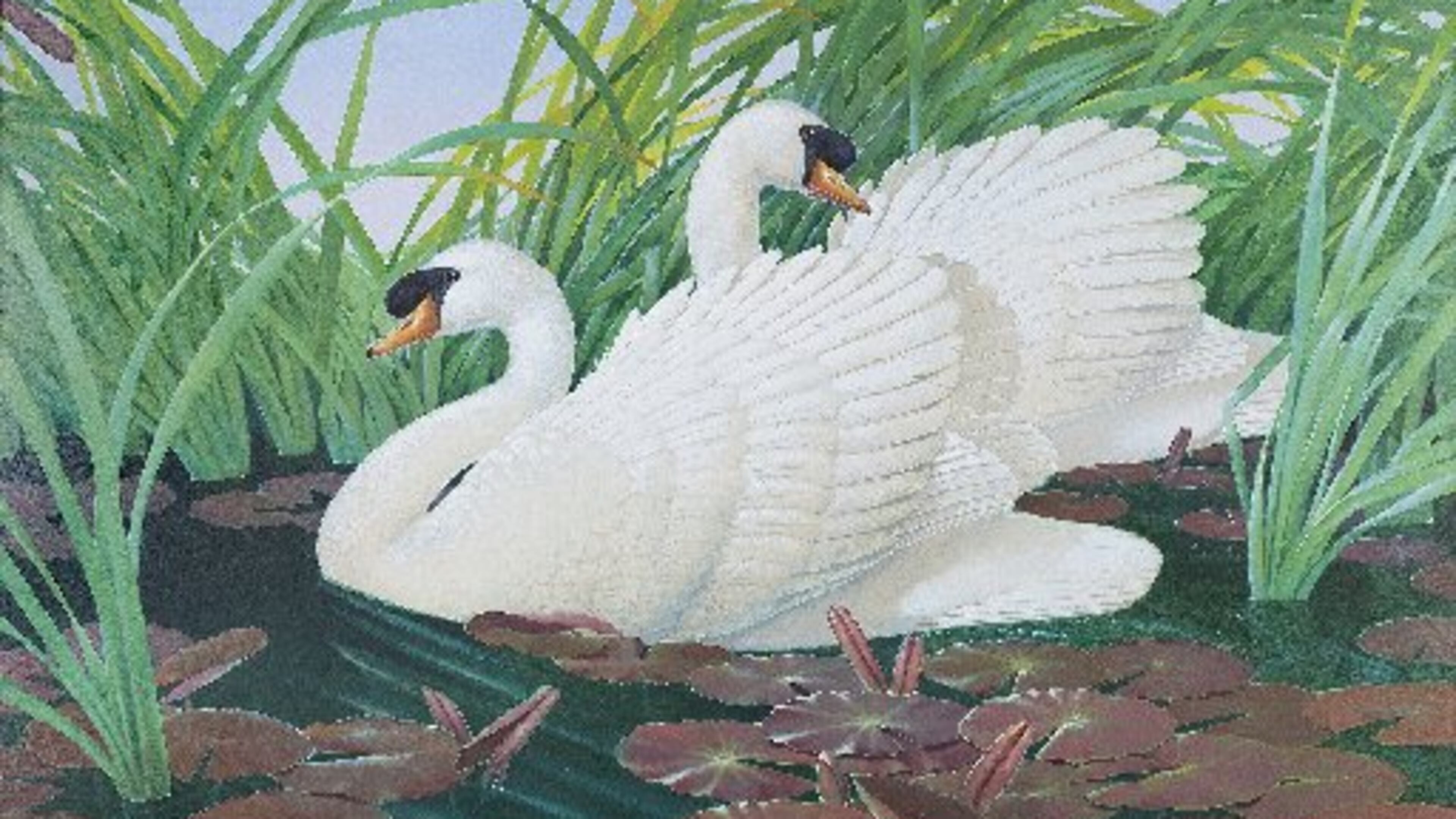 Paintings by Athos Menaboni, including “Swans With Cattails and Lily Pads” (1965), go on view starting May 16 at Rome’s Oak Hill & the Martha Berry Museum in the exhibit “Menaboni’s Birds: Georgia’s Own Artist as Naturalist.”