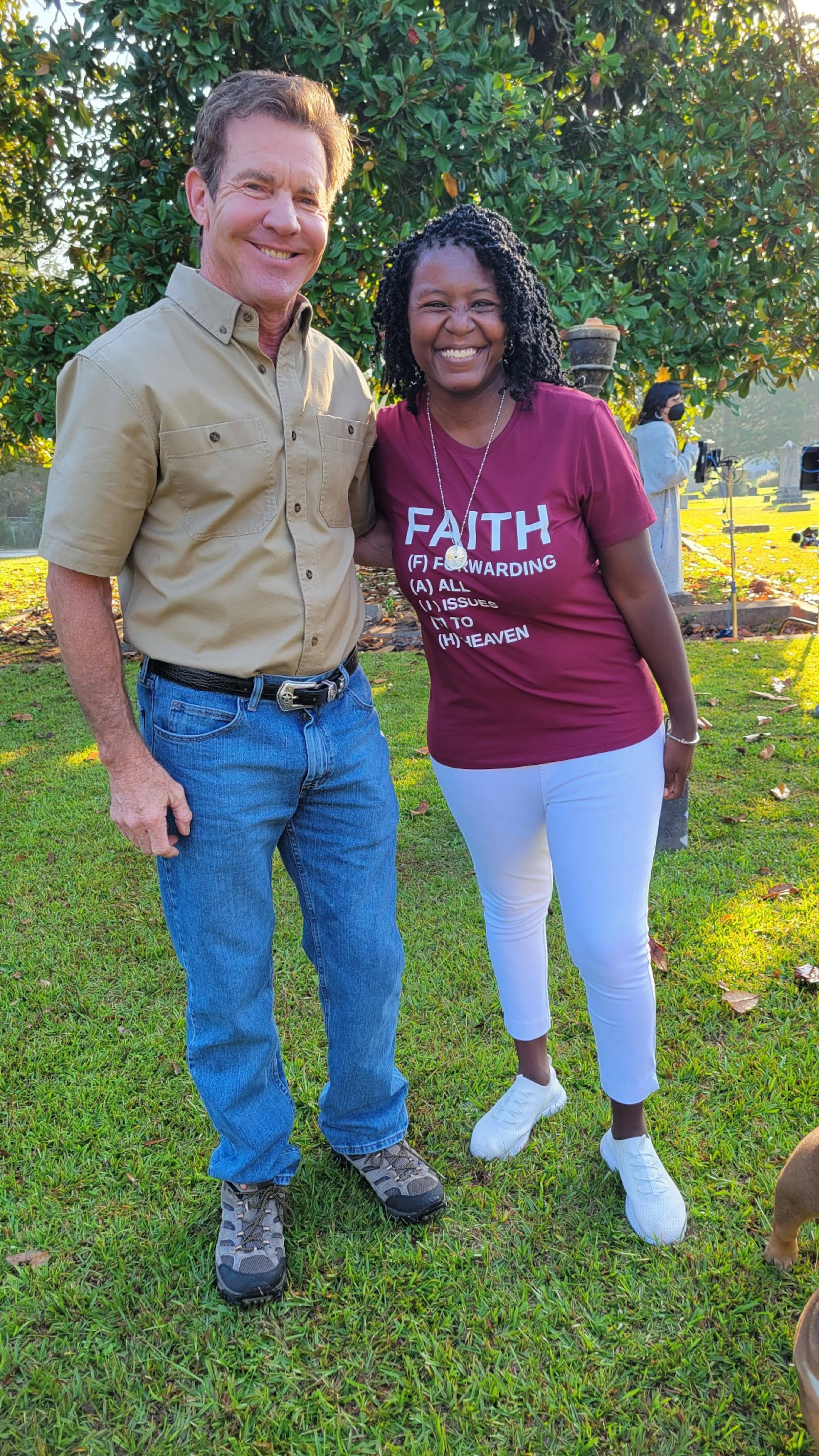 "On a Wing and a Prayer" star Dennis Quaid with Atlanta producer Autumn Bailey-Ford. CONTRIBUTED