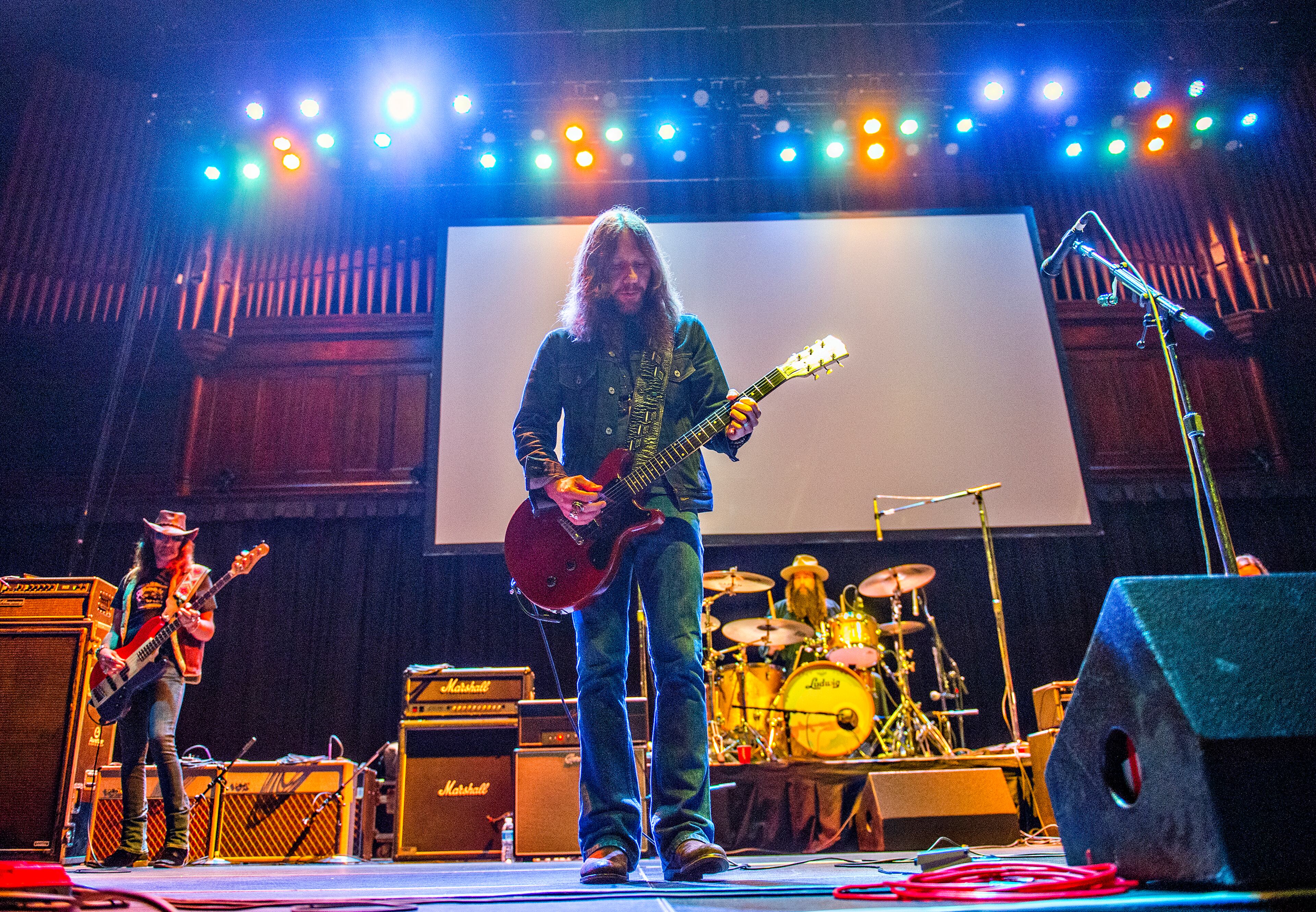 January 9, 2016 Atlanta - Blackberry Smoke performs on stage during a tribute to the late Alex Cooley at the Tabernacle in Atlanta on Saturday, January 9, 2016. The Indigo Girls, Kristian Bush, Blackberry Smoke and Drivin' N Cryin' all performed during the evening. JONATHAN PHILLIPS / SPECIAL