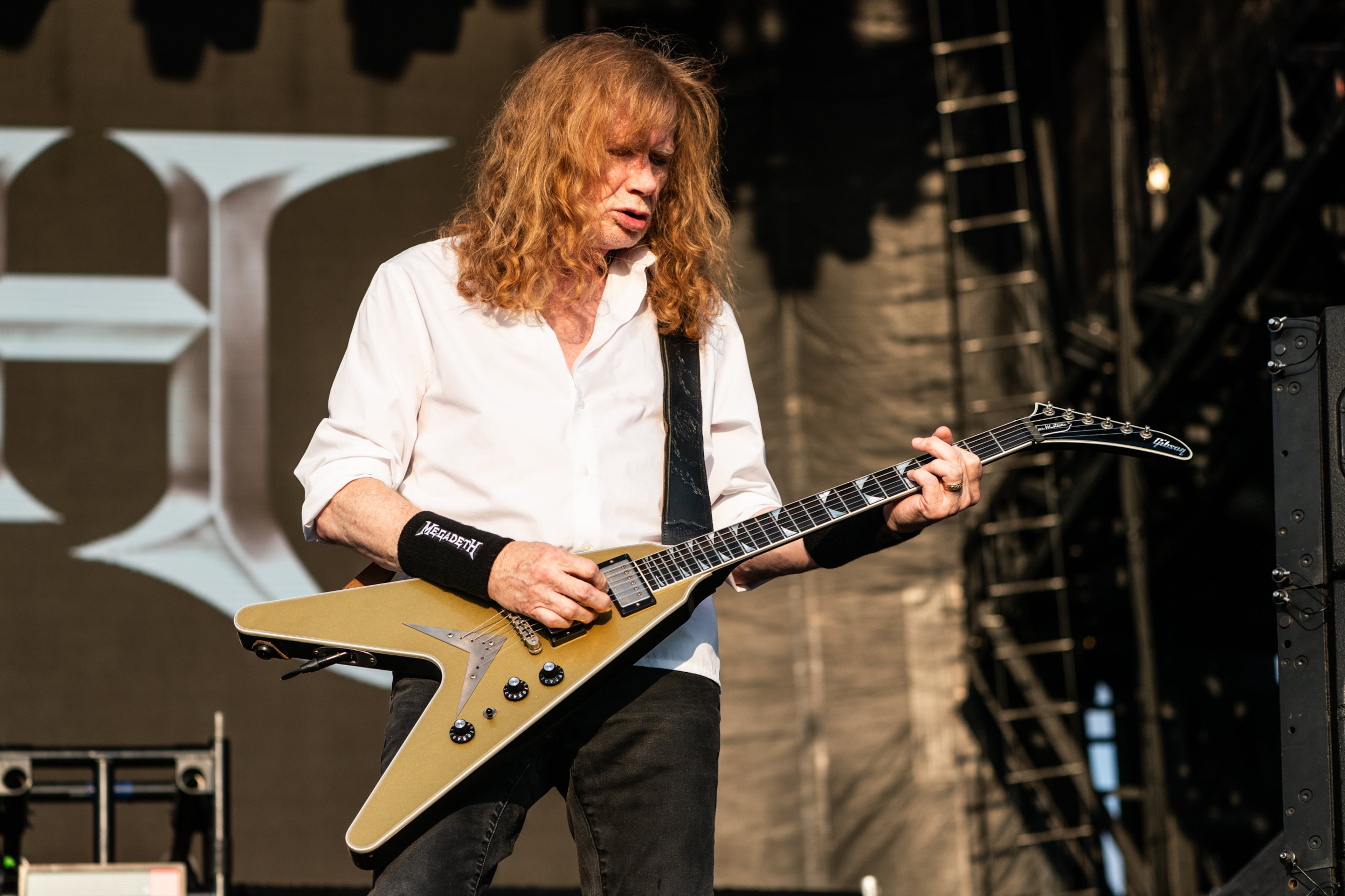 Dave Mustaine of Megadeth performs on Thursday, Sept. 17, 2026, during the Louder Than Life Music Festival at the Kentucky Expo Center, in Louisville, Ky. (Photo by Amy Harris/Invision/AP)