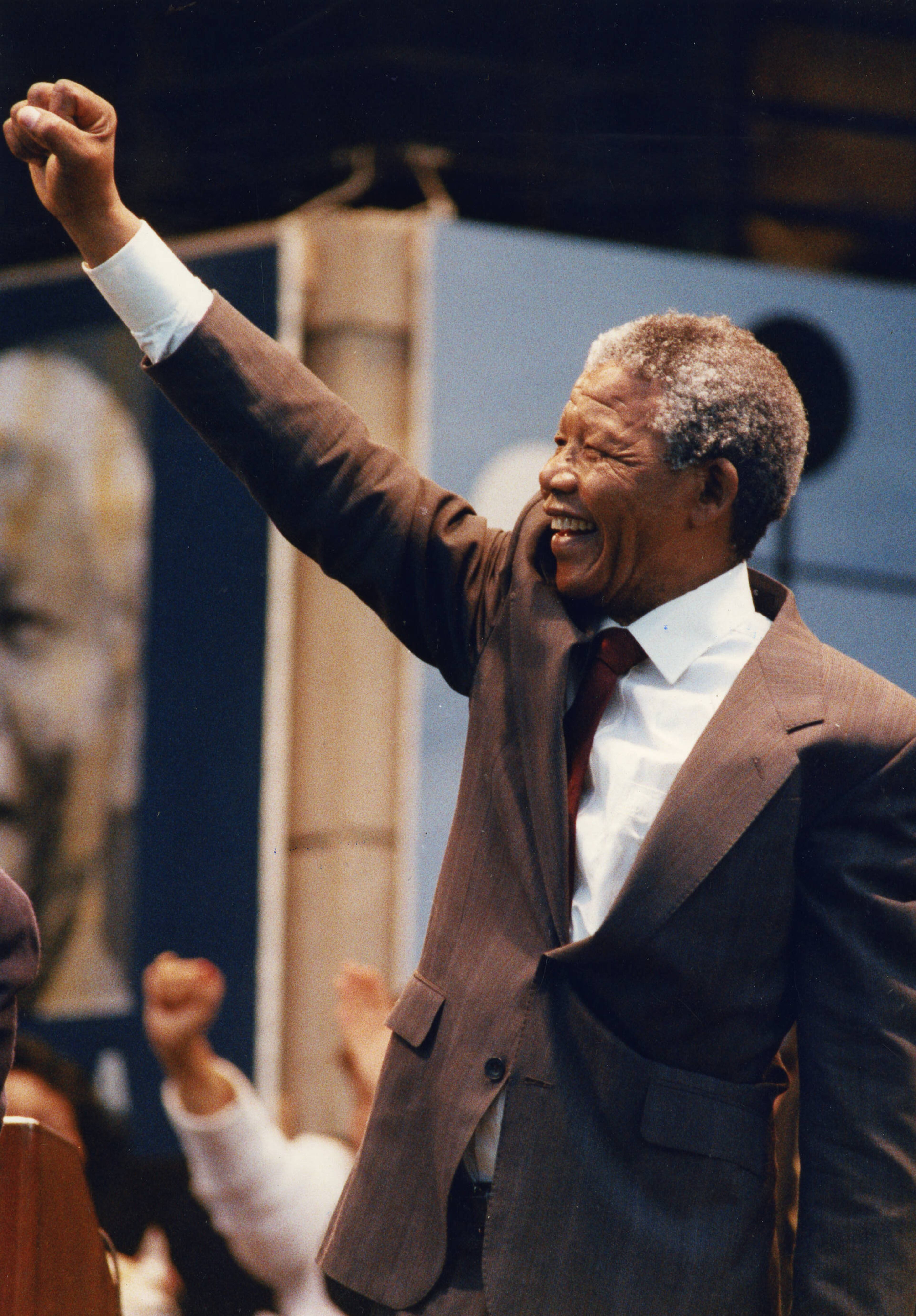 Anti-apartheid leader Nelson Mandela spoke at Bobby Dodd Stadium on June 27, 1990. He compared his struggle in South Africa to the U.S. civil rights movement. Johnny Crawford / AJC