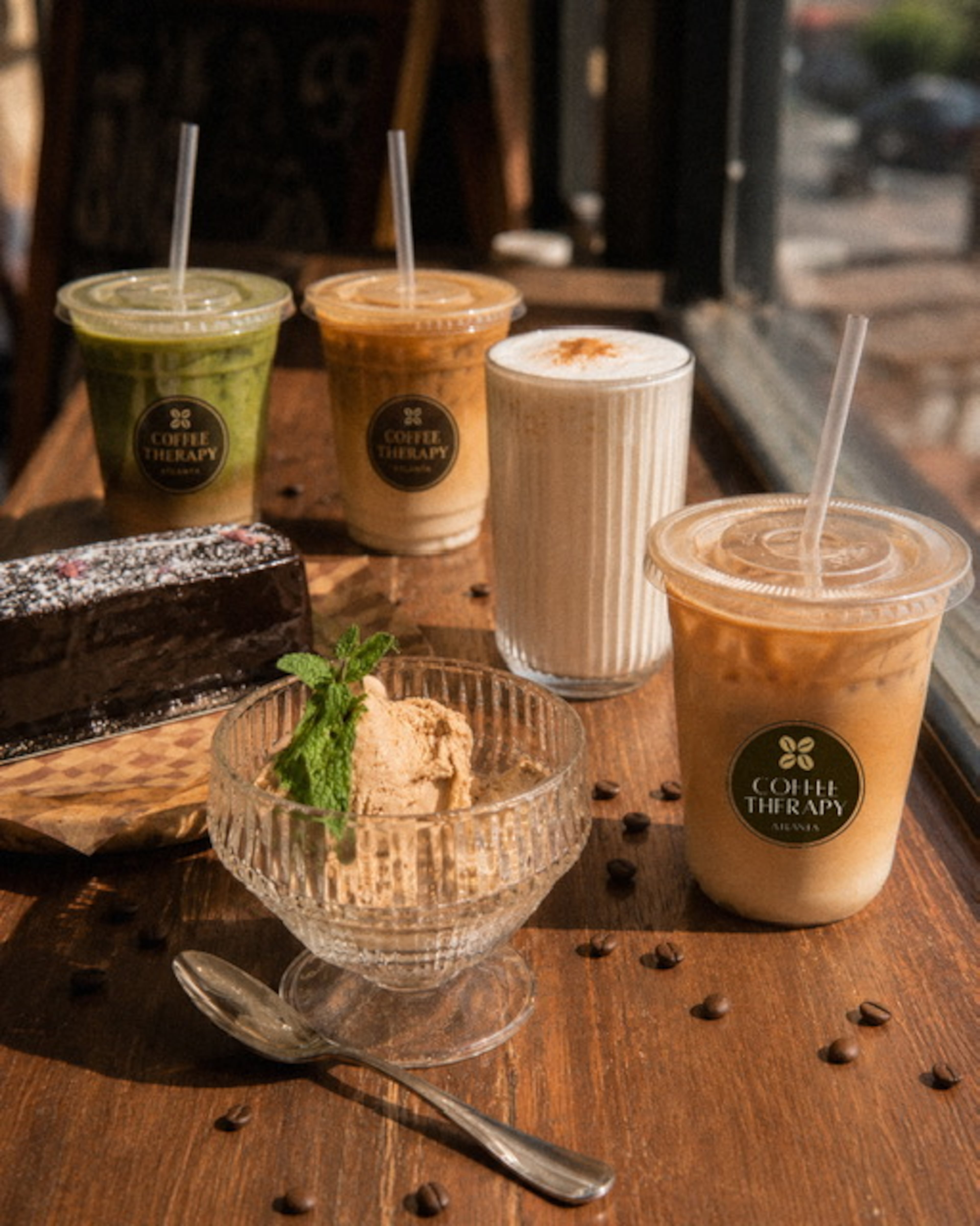 Coffee Therapy's menu includes a variety of coffee and tea drinks. All the coffee beans come from African origins. (Courtesy of Coffee Therapy)