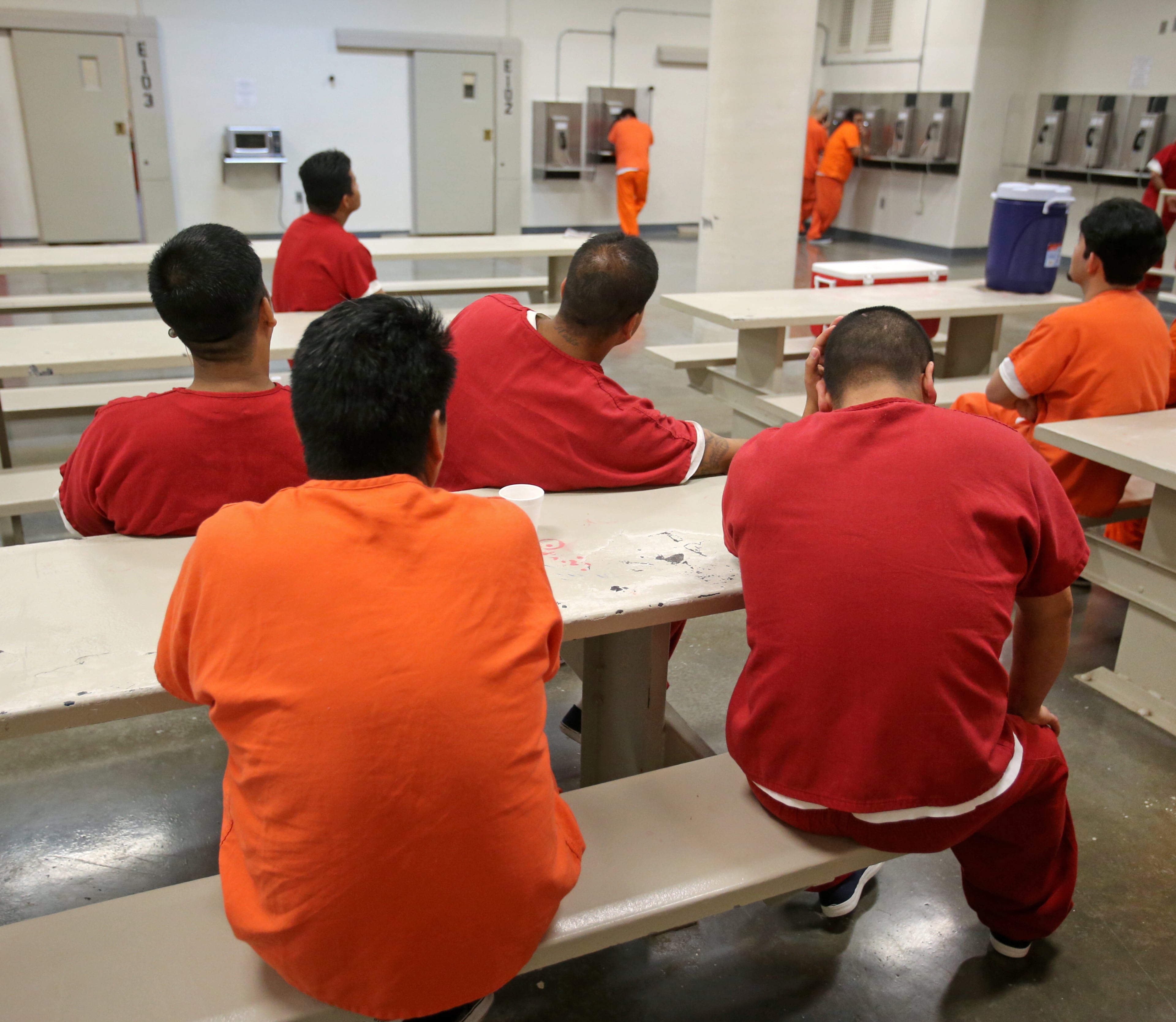 Detainees can watch TV in their dormitory. The 502-bed facility segregates them based on gender, criminal histories and other criteria.