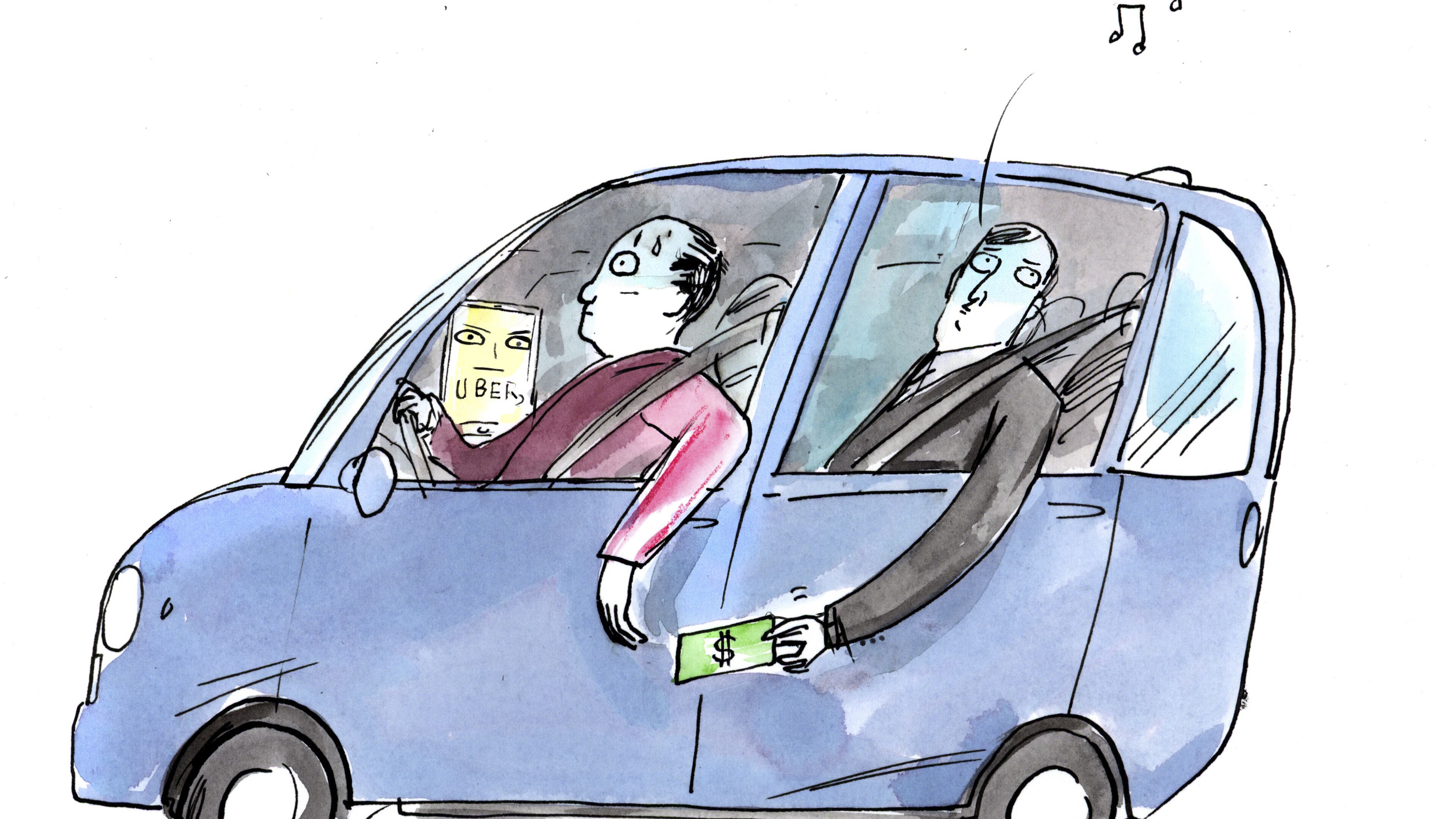 Though Uber has been saying for years that tips for drivers are unnecessary, it has begun allowing drivers in two states — California and Massachusetts — to post signs in their cars that say tips are appreciated. Some are wondering if this is the beginning of Uber tipping and what that means for travelers. (Graham Roumieu/The New York Times)