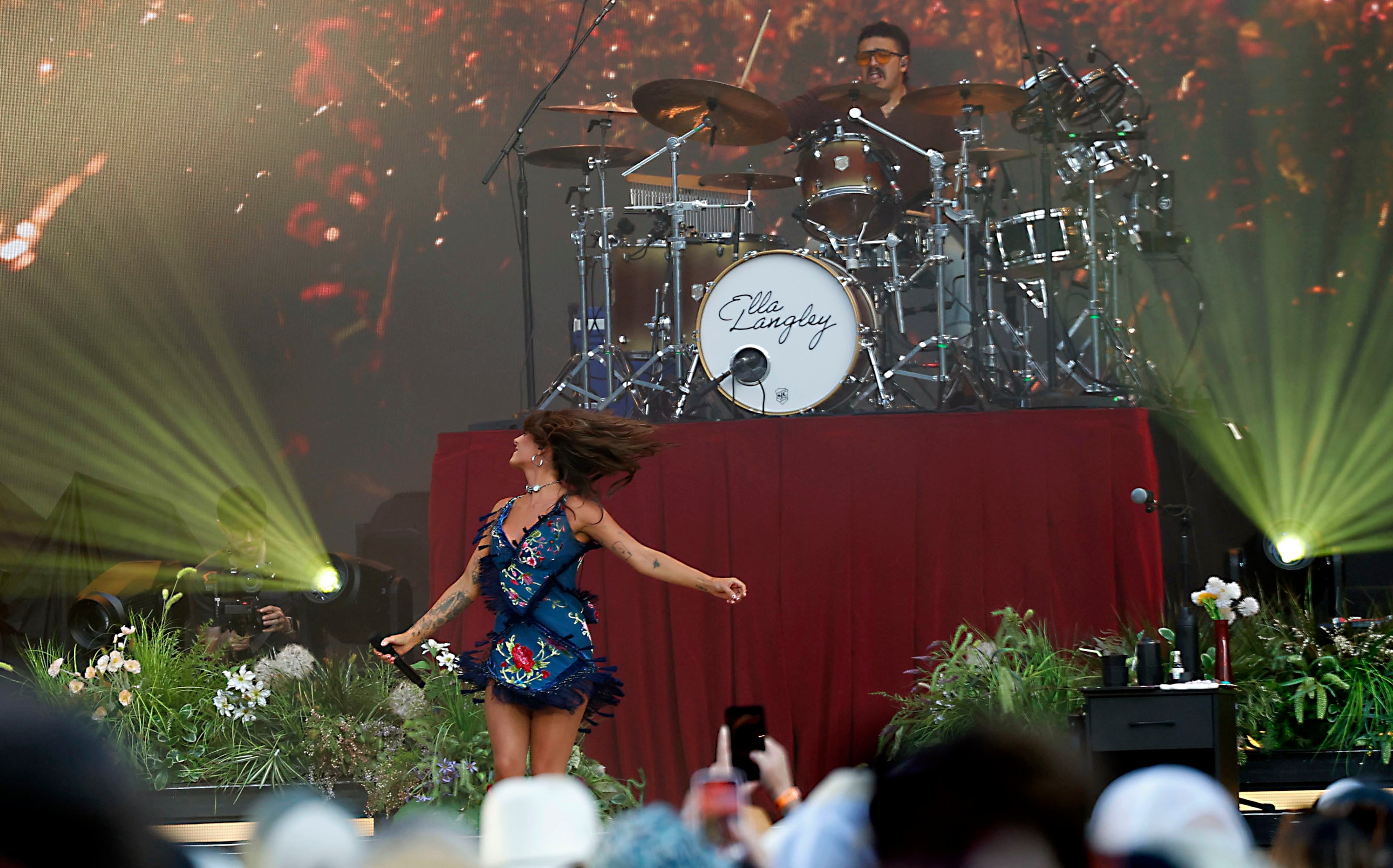 June 13, 2026 - Atlanta, GA: Ella Langley opens her set at Braves Country Fest, with breakout songs from her sophomore album Dandelion, I Gotta Quit and Bottom of Your Boots.(Akili-Casundria Ramsess/For the AJC)