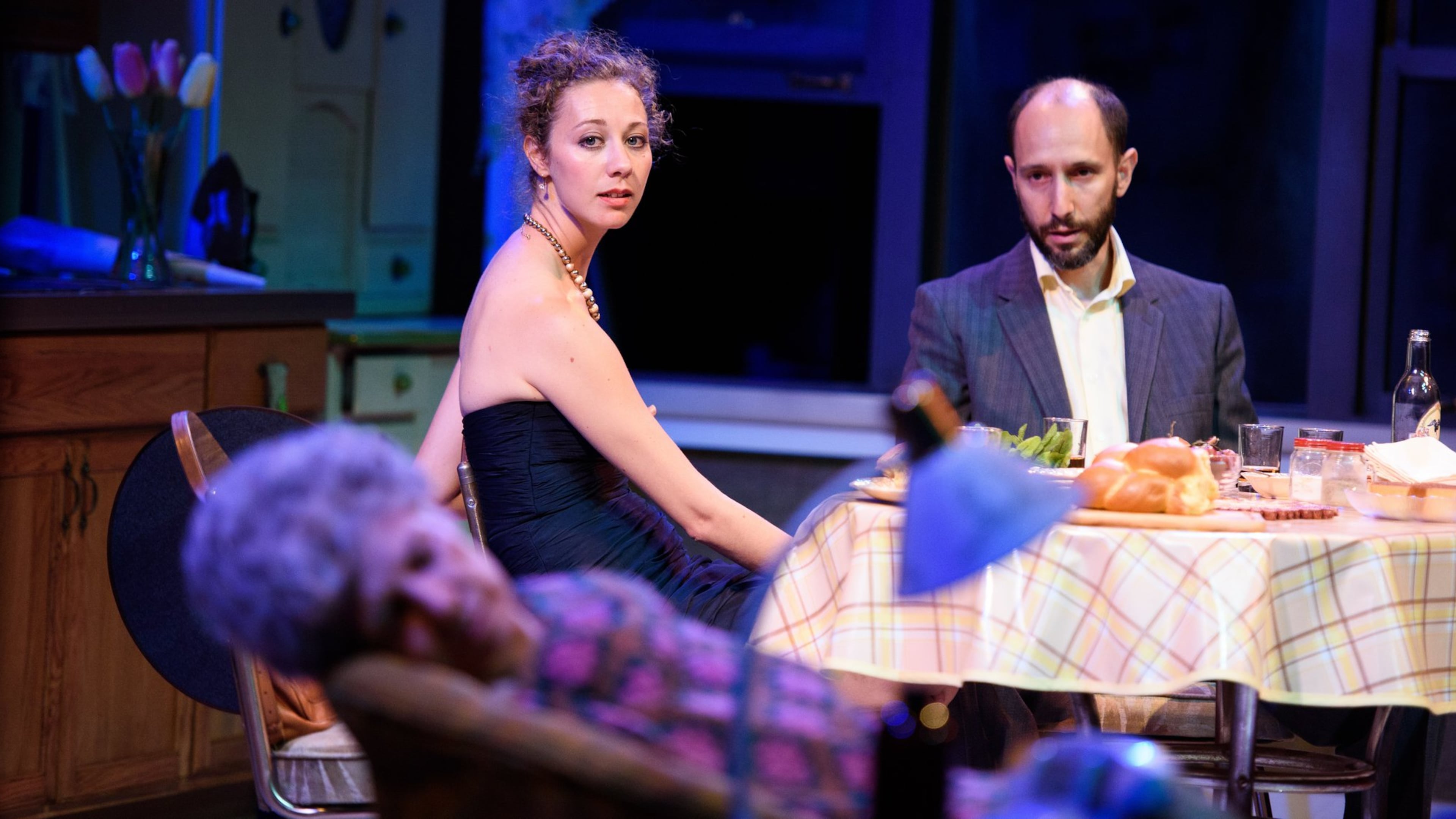 Sochi Fried and Andrew Benator (with Mary Lynn Owen in foreground) appear in the Alliance Theatre’s romantic comedy “Crossing Delancey.” CONTRIBUTED BY GREG MOONEY