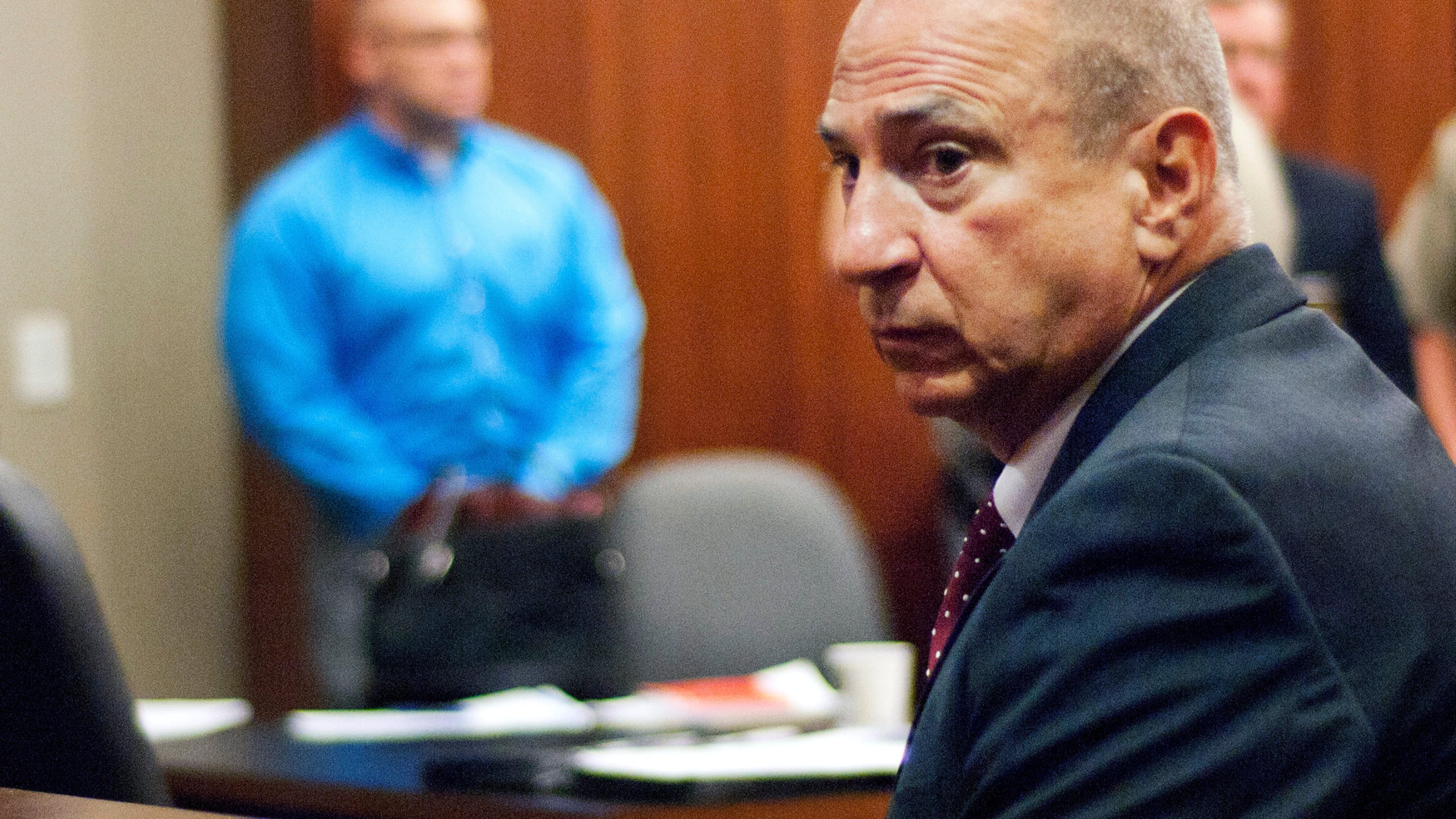 FILE - Coweta Judicial Circuit District Attorney Pete Skandalakis sits in Troup County Superior Court, Aug. 12, 2015, in LaGrange, Ga. (Tyler H. Jones/The Daily News via AP, File)